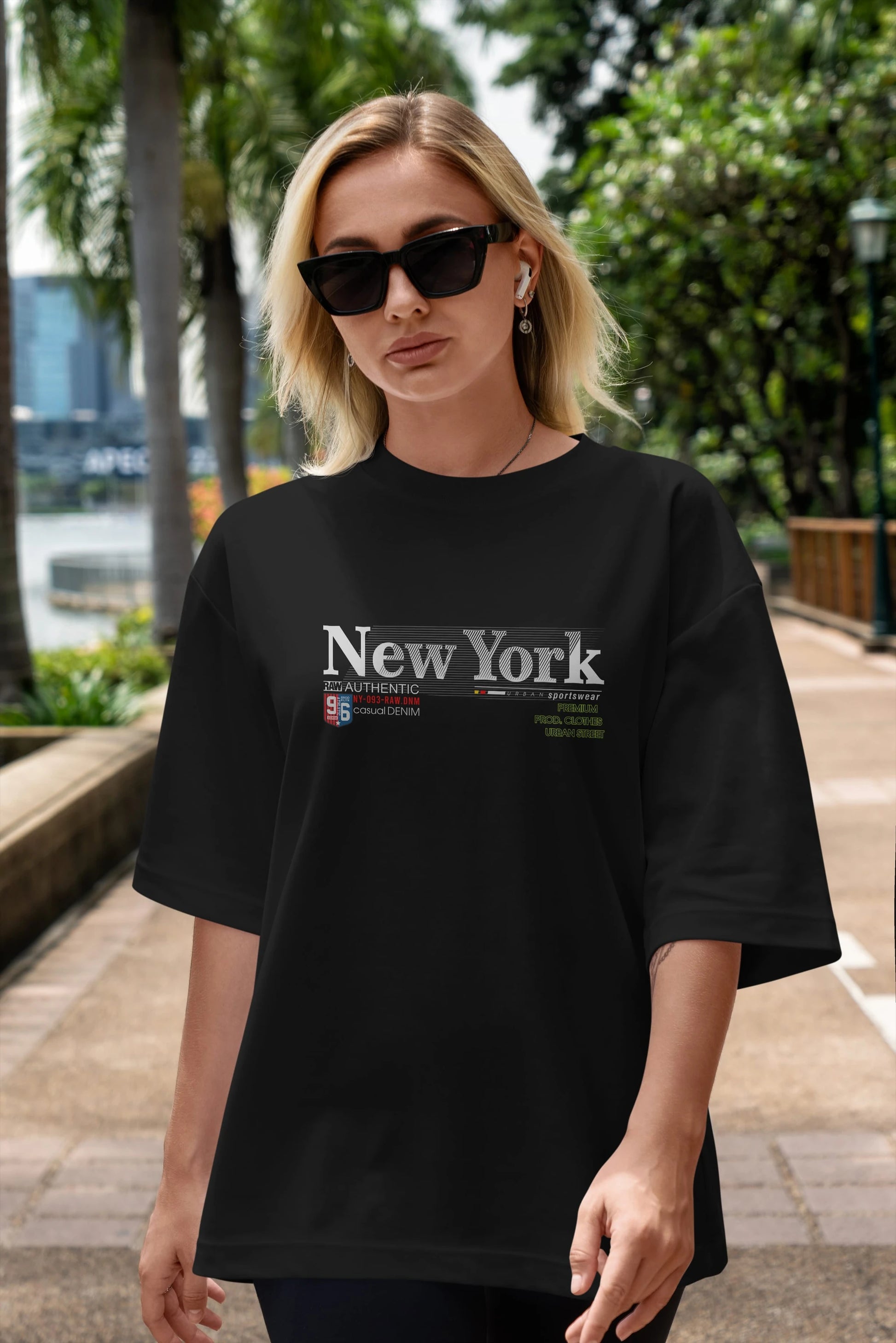 New York 96 Ön Baskılı Oversize t-shirt Erkek Kadın Unisex