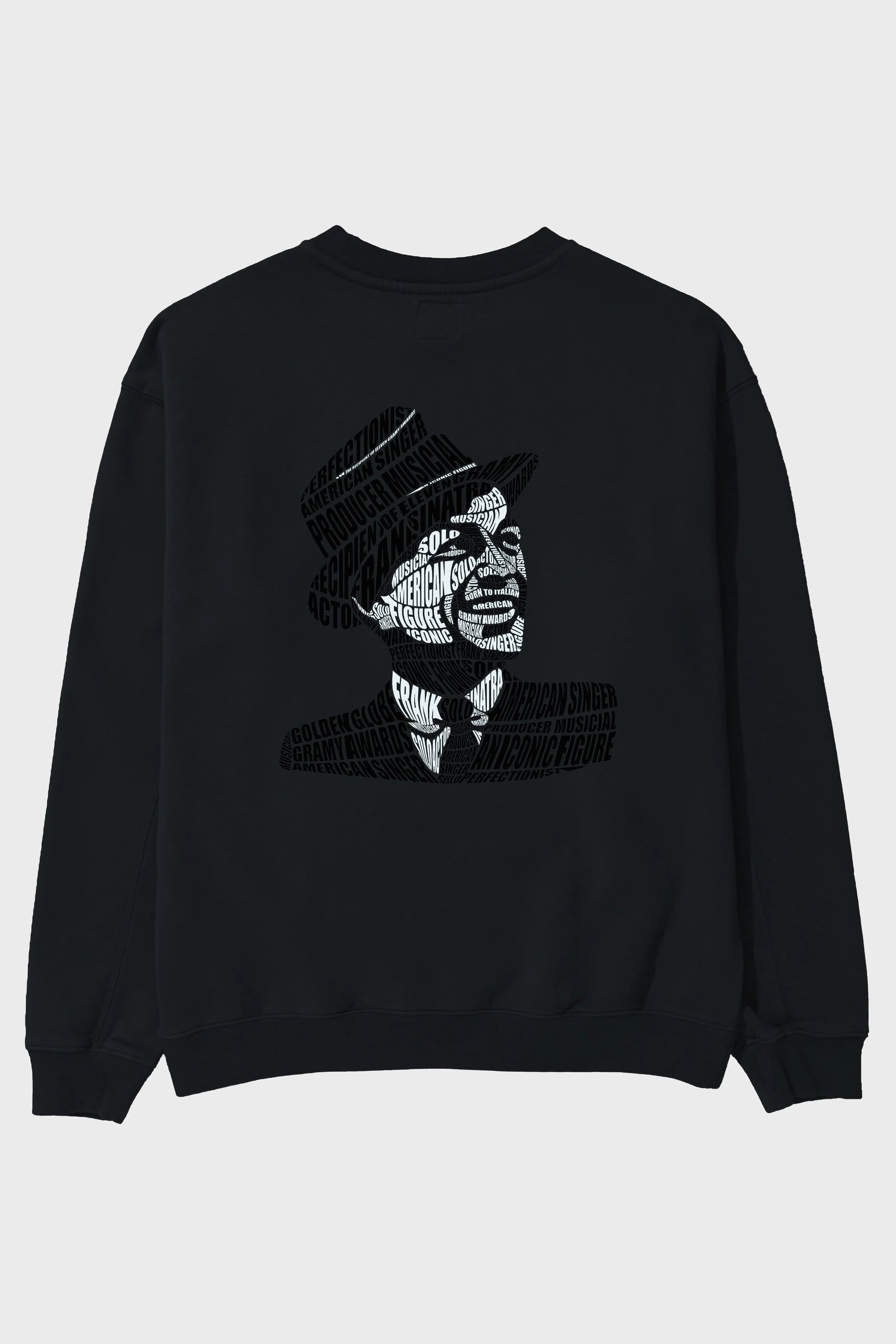 Frank Sinatra Calligram Arka Baskılı Oversize Sweatshirt Erkek Kadın Unisex