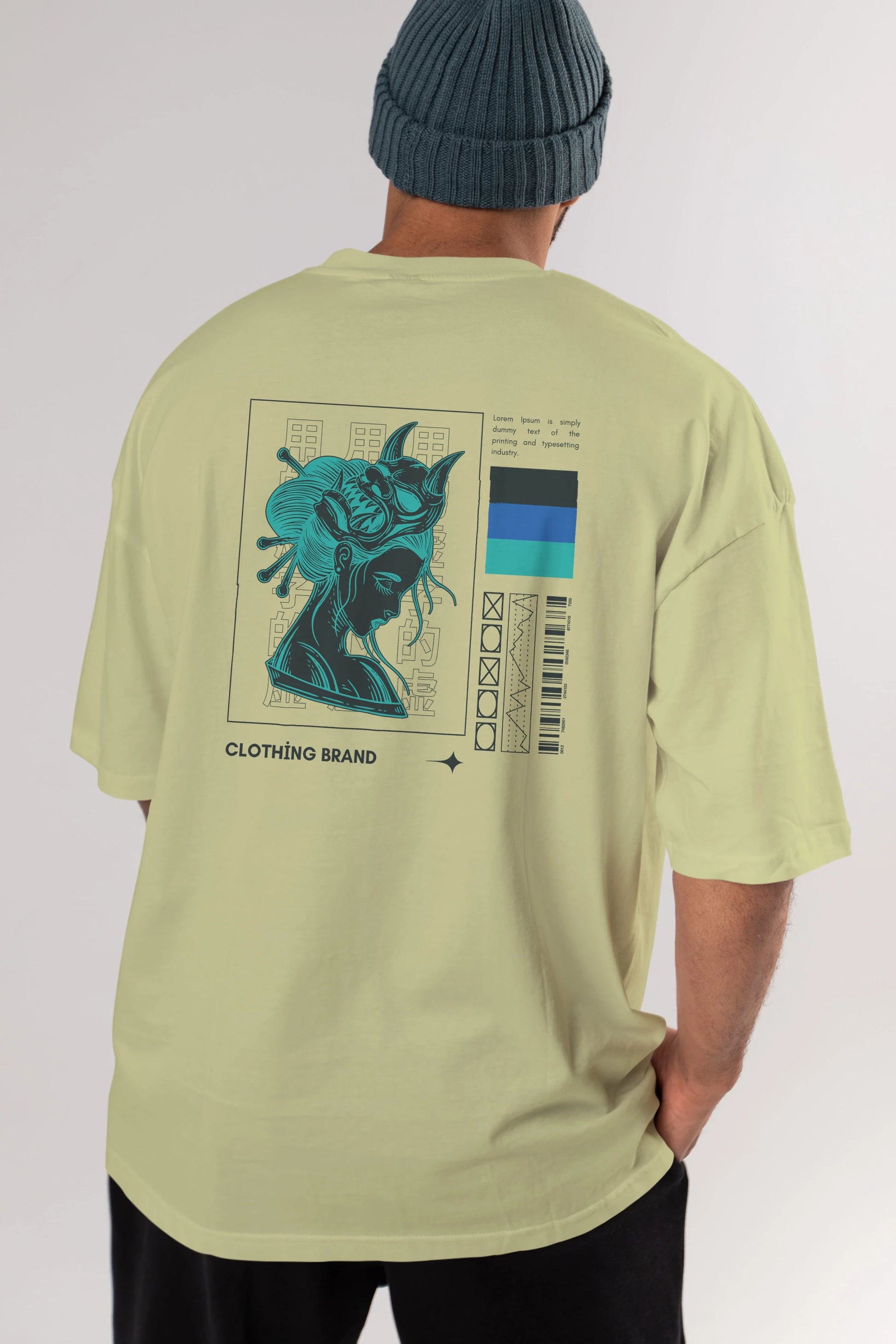 Hipster Japanese Style 2 Arka Baskılı Oversize t-shirt Erkek Kadın Unisex