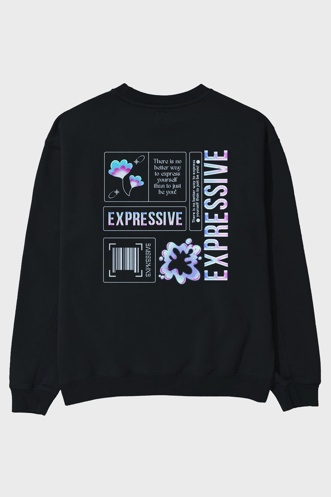 Expressive Streetwear Arka Baskılı Oversize Sweatshirt Erkek Kadın Unisex