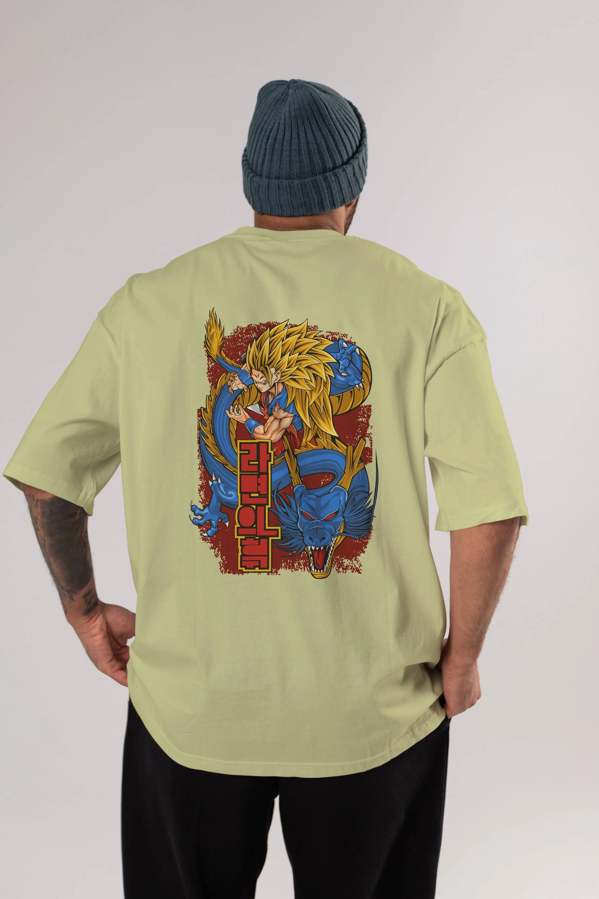 DRAGON BALL Z Anime Arka Baskılı Oversize t-shirt Erkek Kadın Unisex