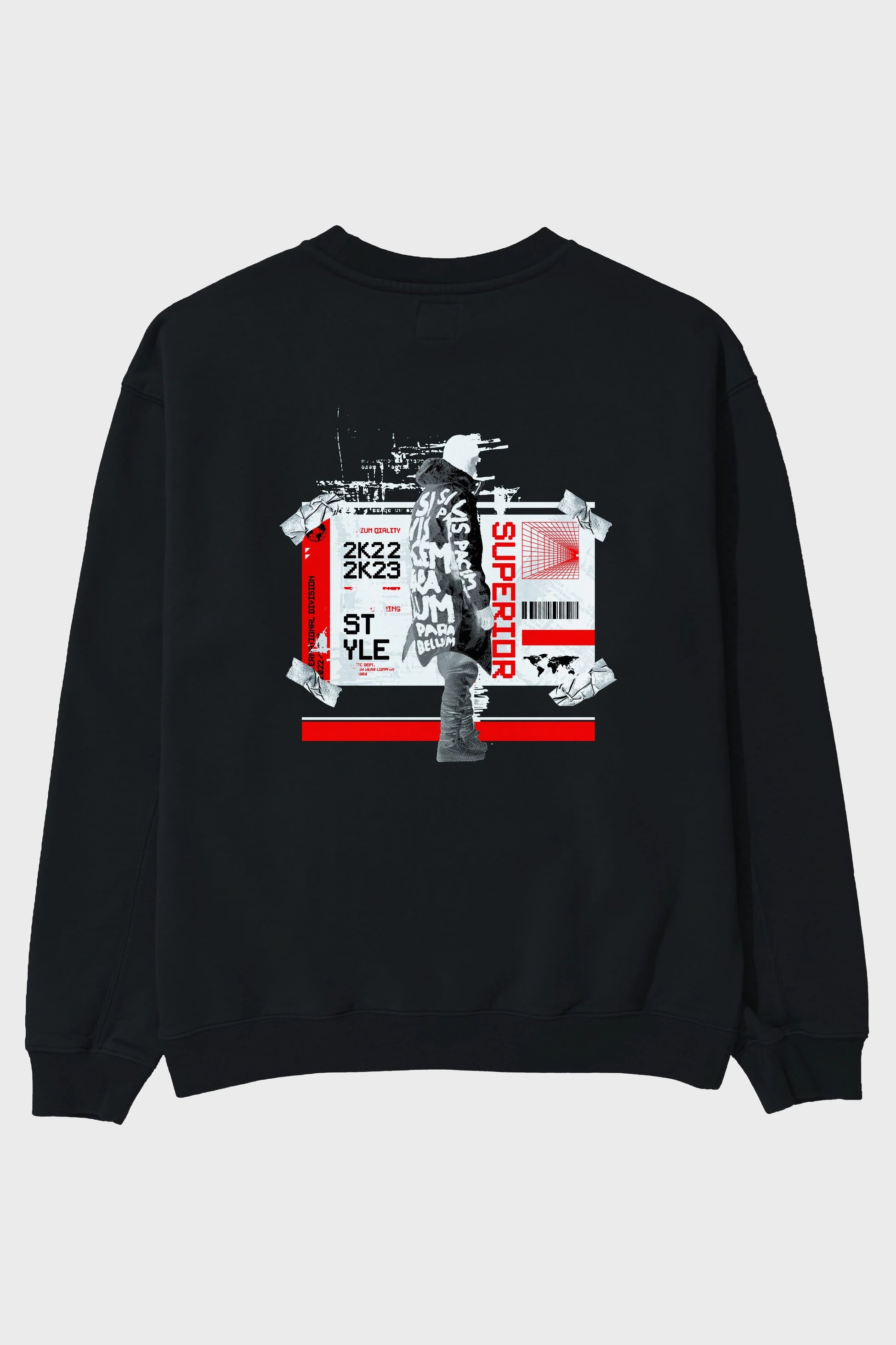 Superior Arka Baskılı Oversize Sweatshirt Erkek Kadın Unisex
