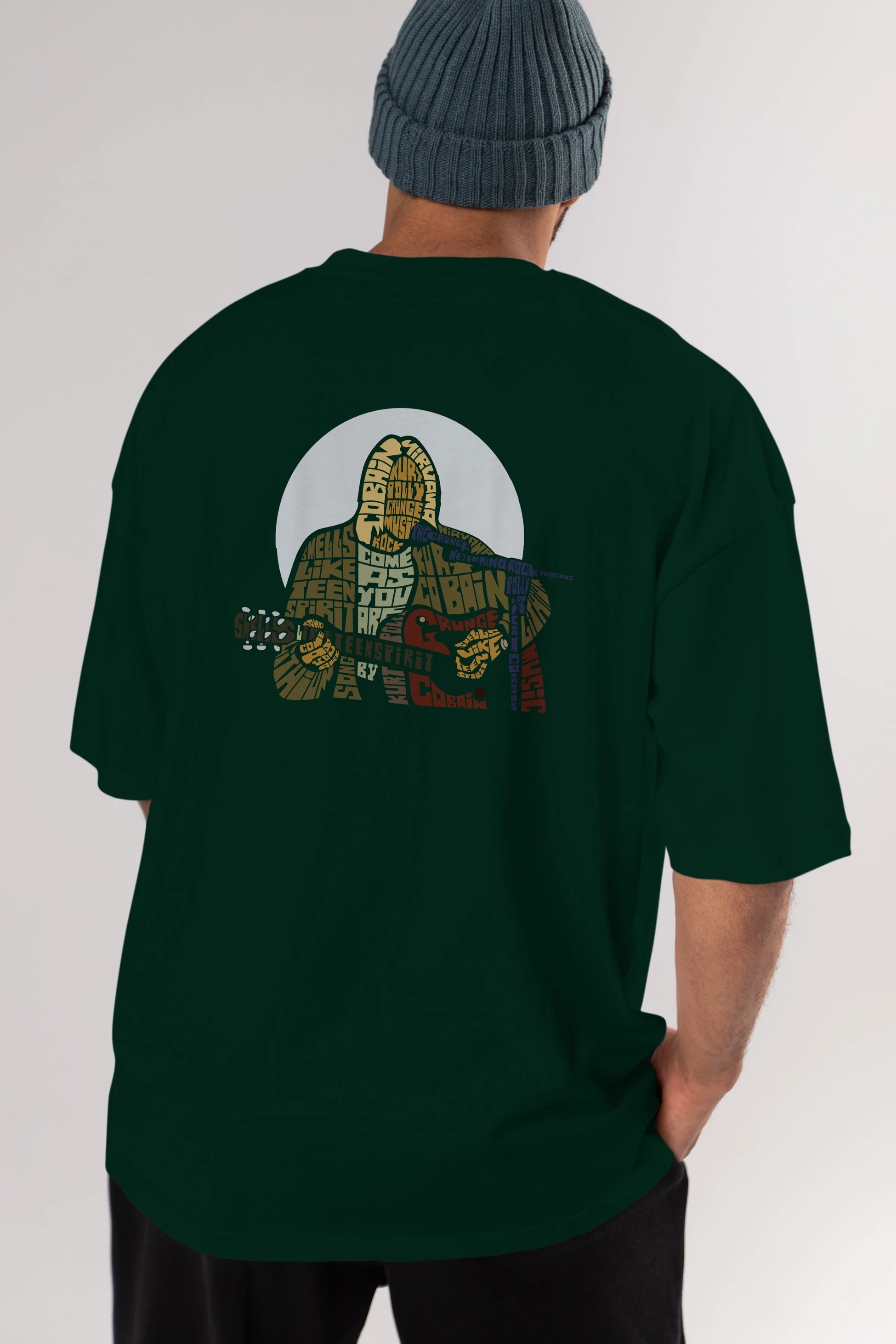 Kurt Cobain Arka Baskılı Oversize t-shirt %100 pamuk Erkek Kadın Unisex