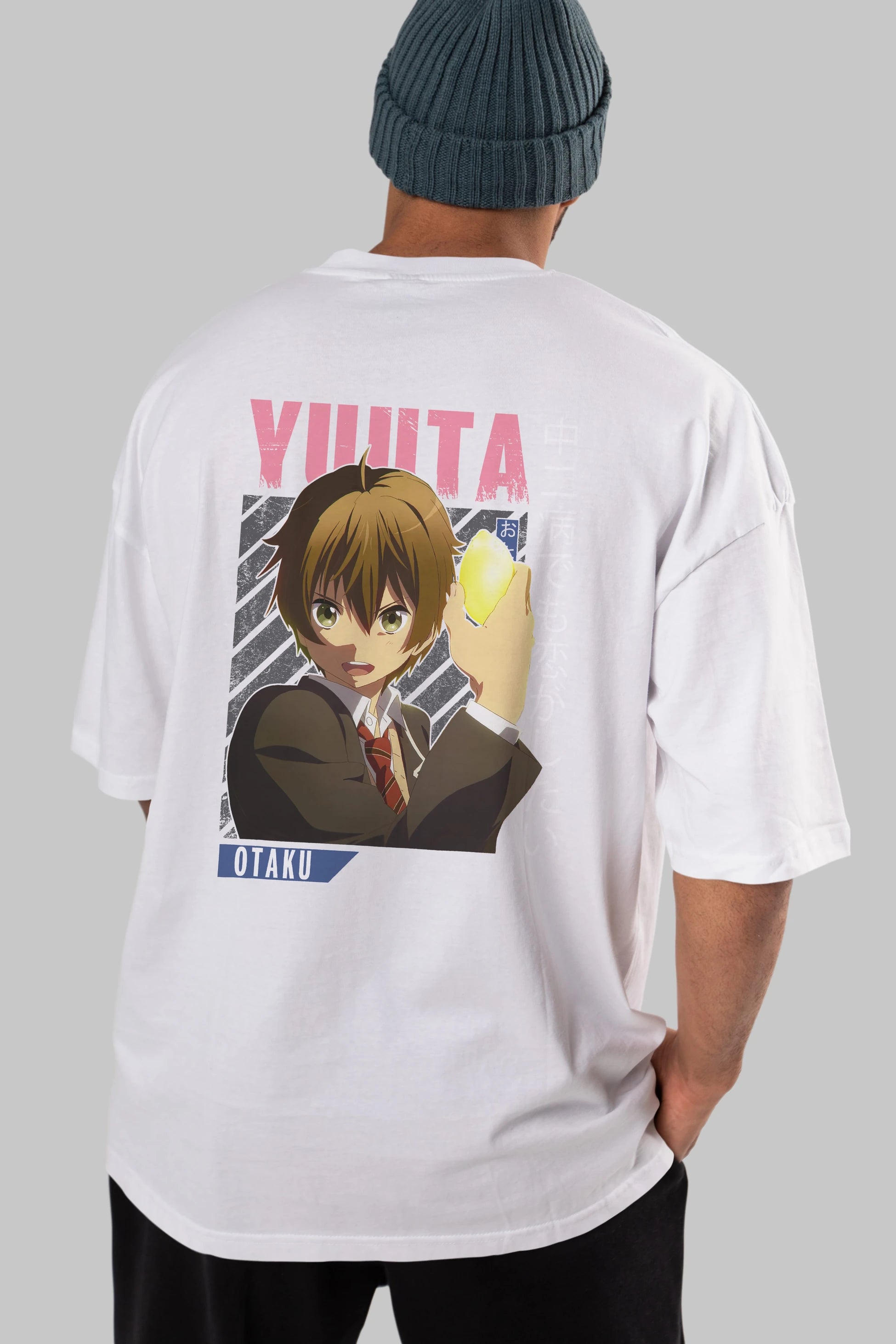 Yuuta Togashi 2 Anime Arka Baskılı Oversize t-shirt Erkek Kadın Unisex