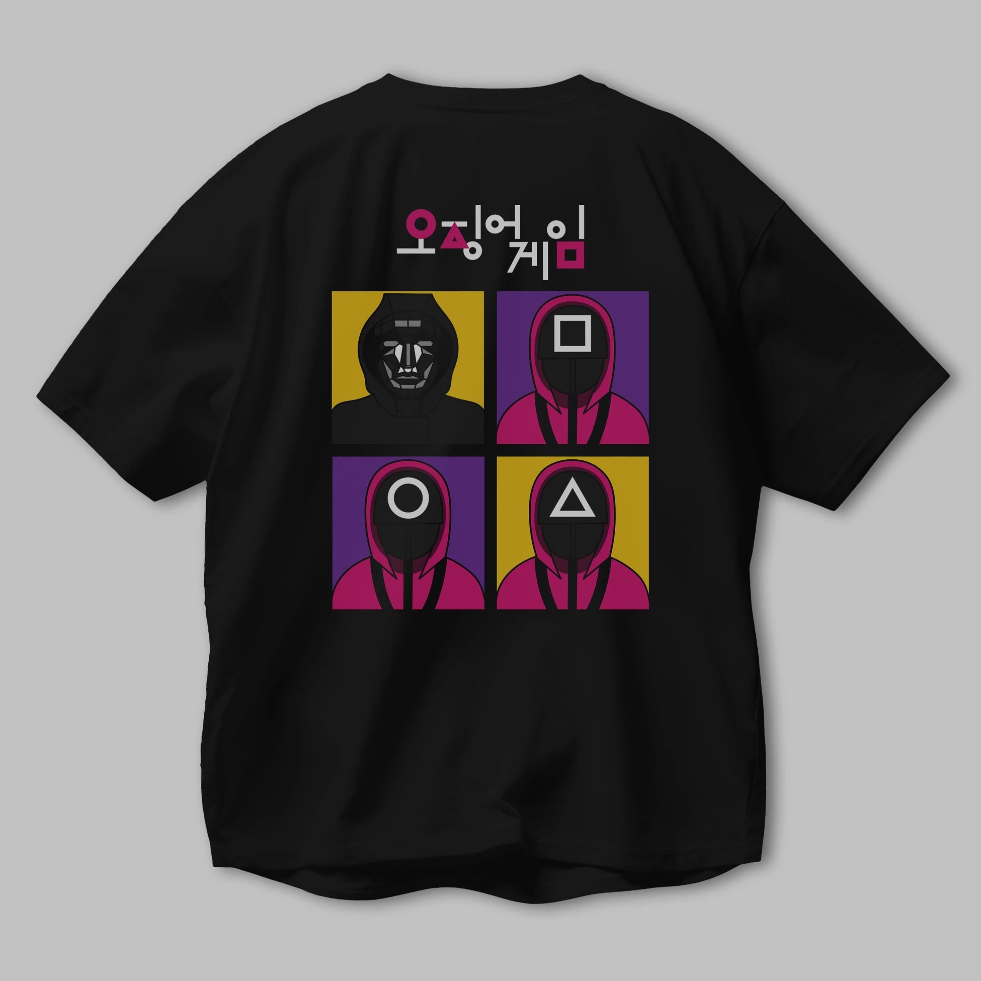 Squid Game (1) Arka Baskılı Oversize t-shirt Erkek Kadın Unisex %100 Pamuk Bisiklet Yaka tişort