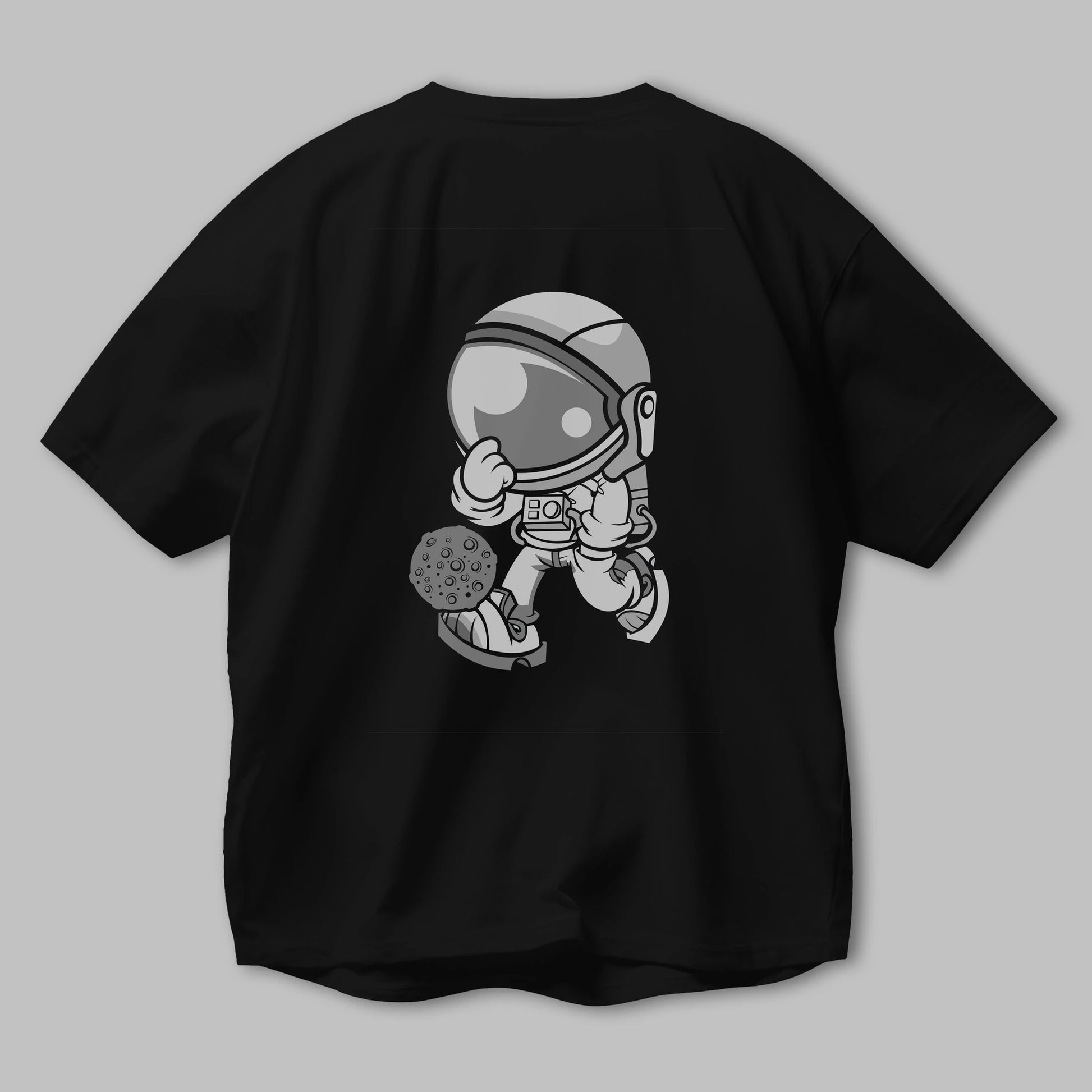 Street Astronaut Arka Baskılı Oversize t-shirt Erkek Kadın Unisex %100 Pamuk tişort