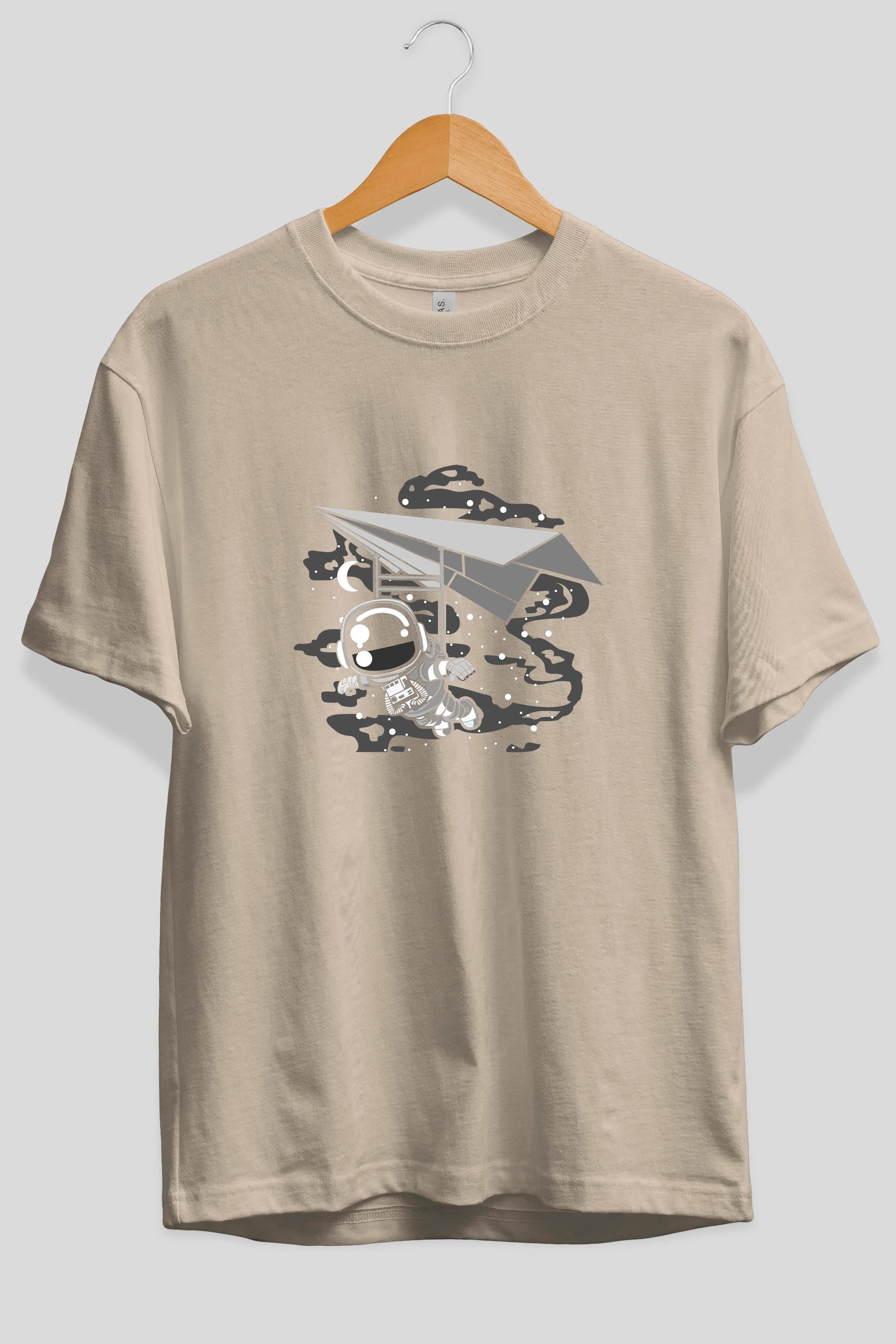 Astronaut Flying Ön Baskılı Oversize t-shirt Erkek Kadın Unisex