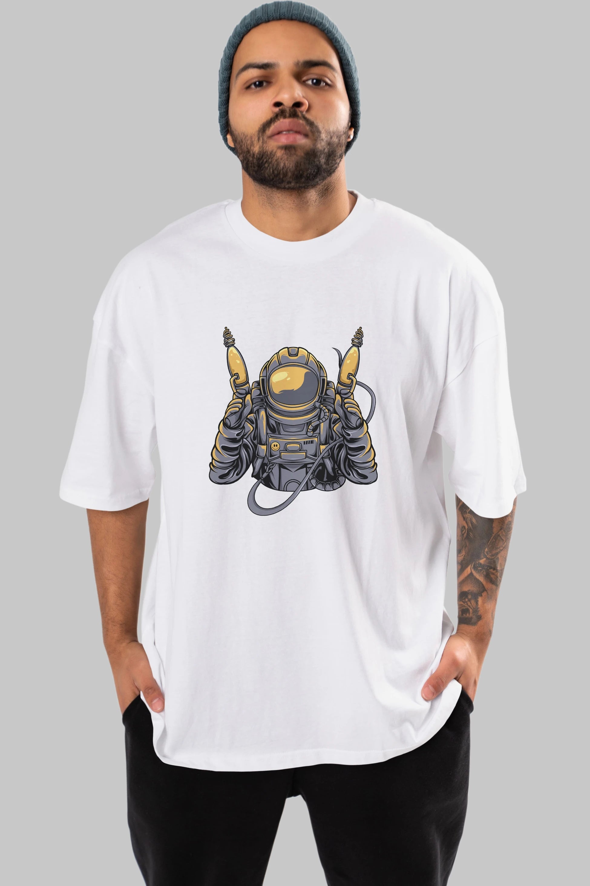 Alien Hunter Ön Baskılı Oversize t-shirt Erkek Kadın Unisex
