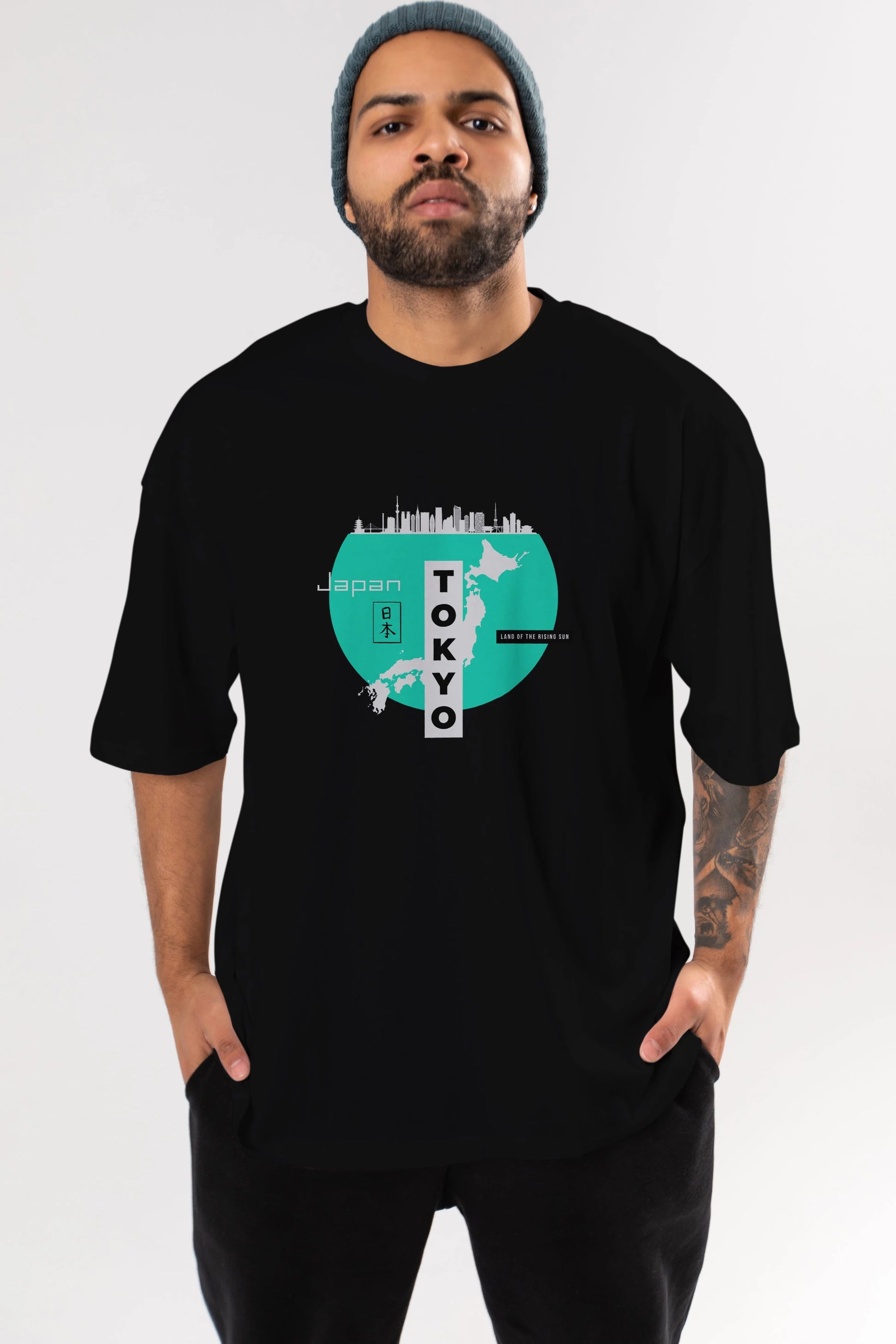Japan Tokyo Ön Baskılı Oversize t-shirt Erkek Kadın Unisex