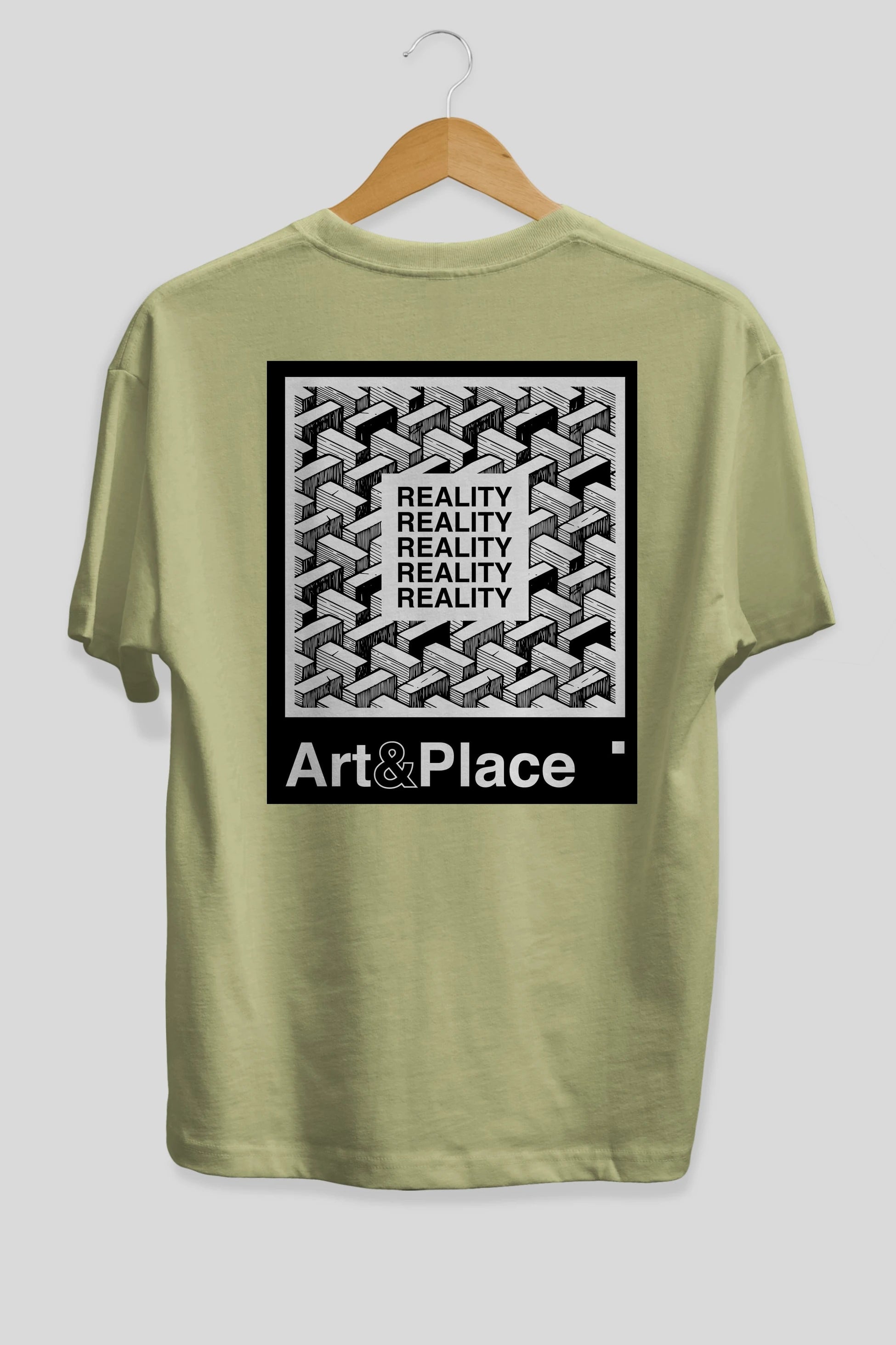 Reality Arka Baskılı Oversize t-shirt Erkek Kadın Unisex