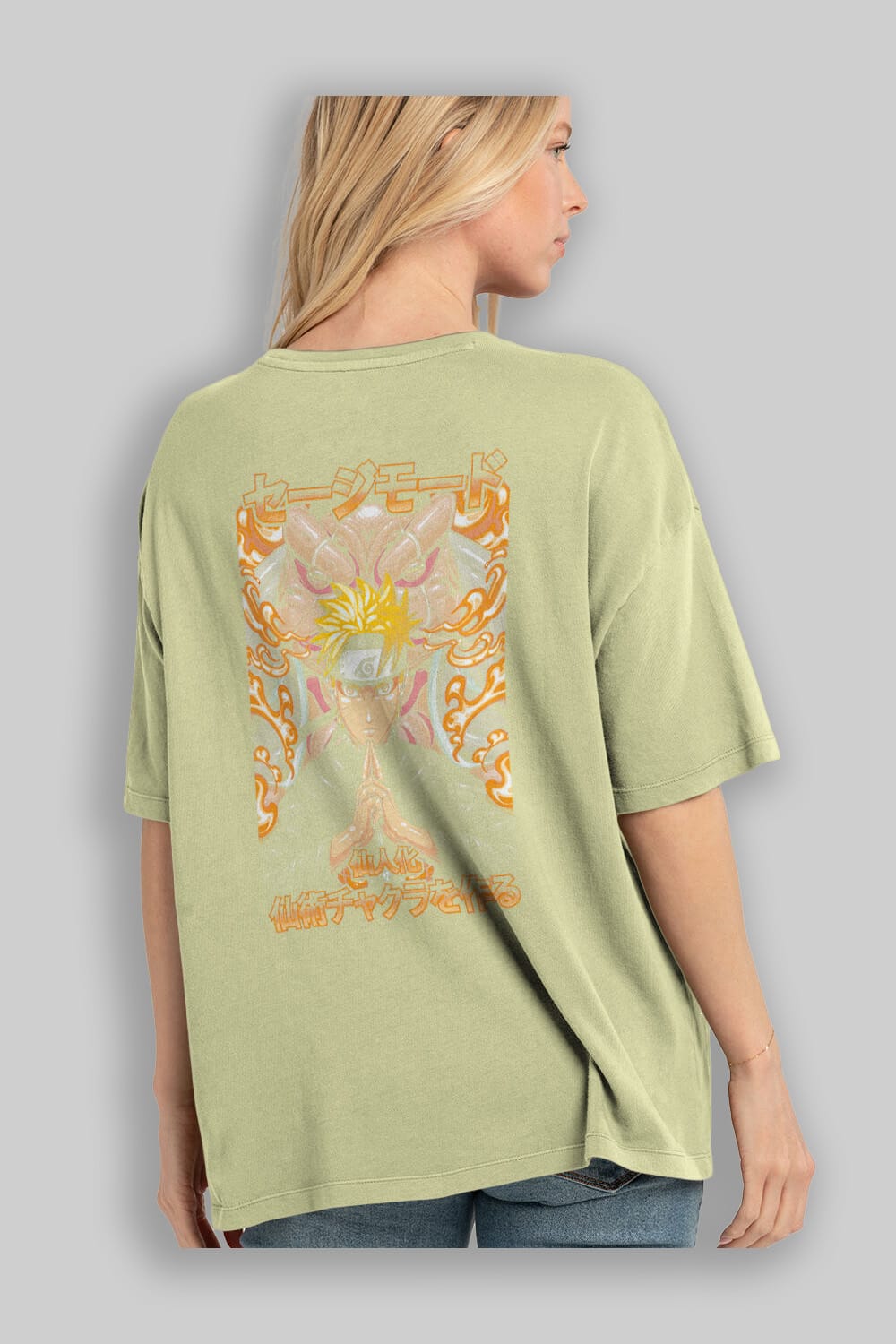 NARUTO (10) Anime Arka Baskılı Oversize t-shirt Erkek Kadın Unisex