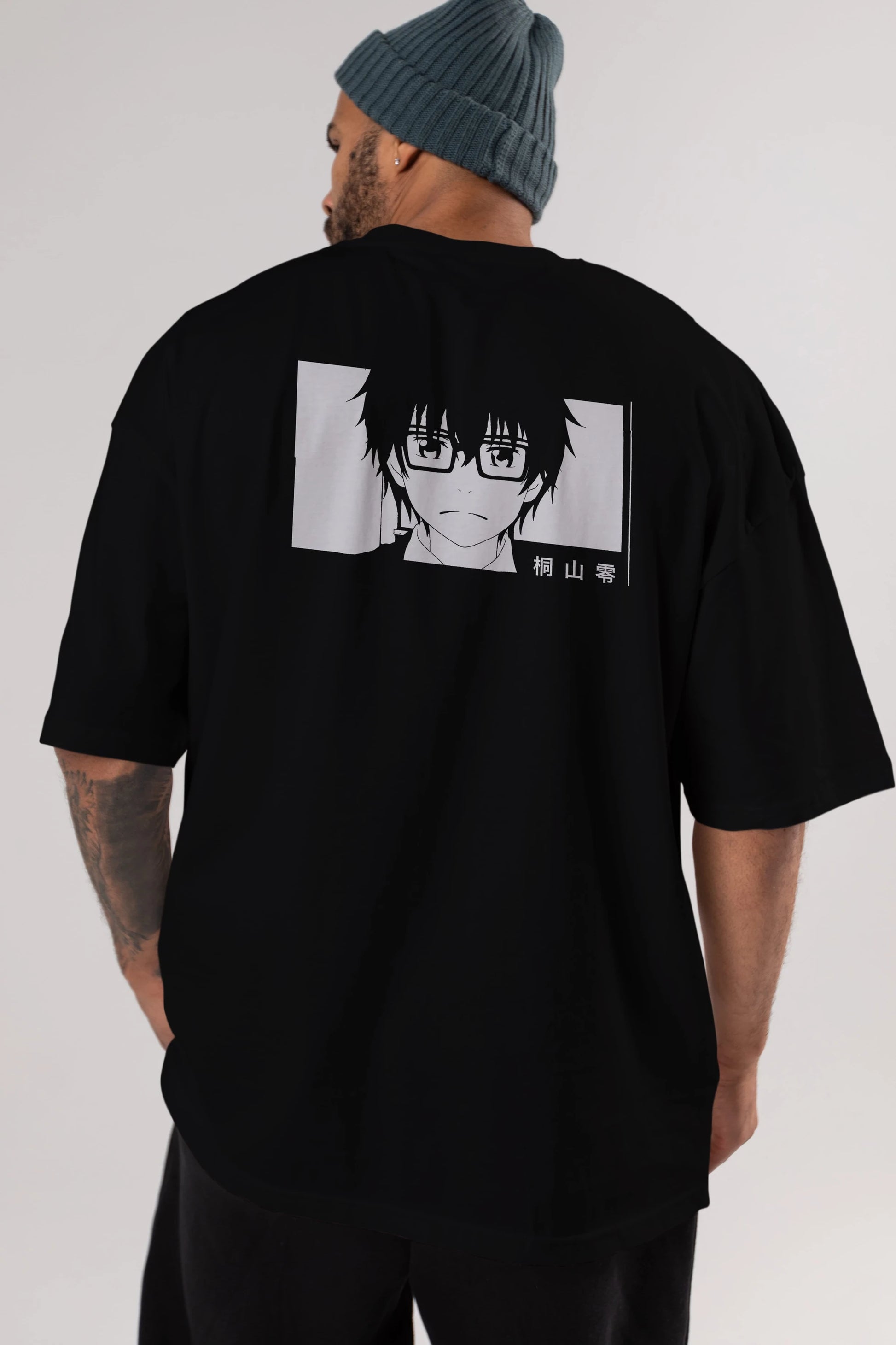 Rei Kiriyama 3 Anime Arka Baskılı Oversize t-shirt Erkek Kadın Unisex