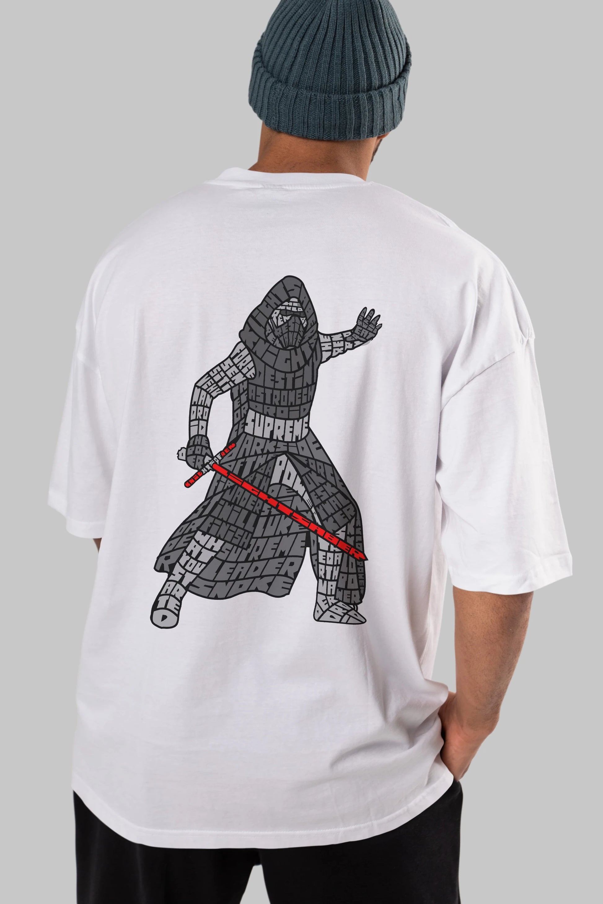 Kylo Arka Baskılı Oversize t-shirt %100 pamuk Erkek Kadın Unisex