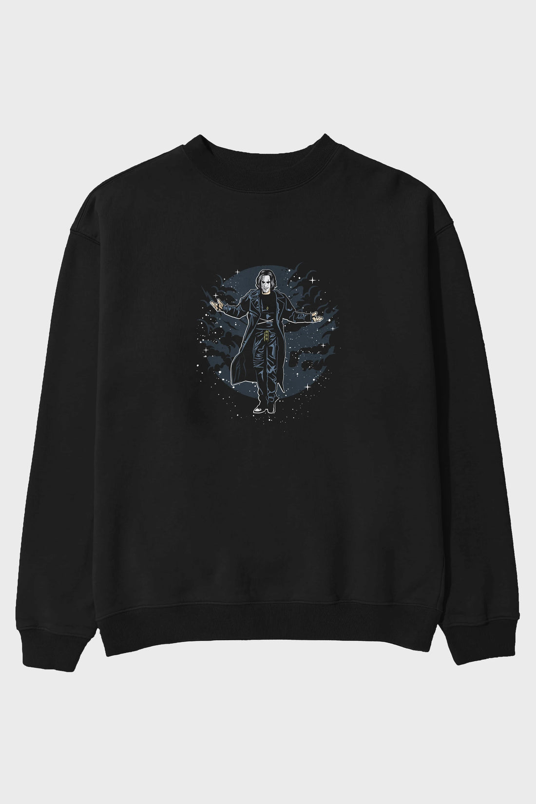 The Crow Ön Baskılı Oversize Sweatshirt Erkek Kadın Unisex