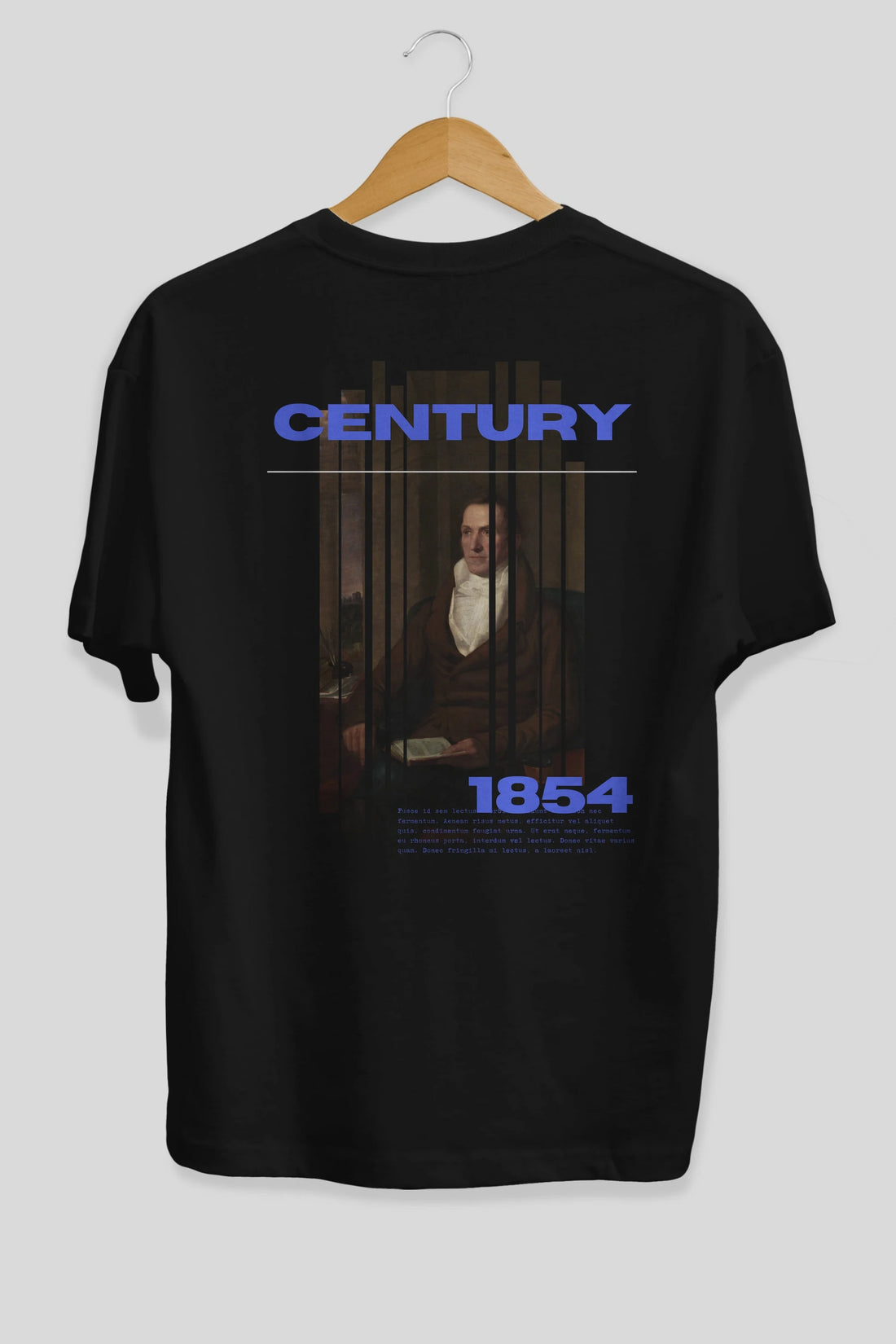 Century 1854 Yazılı Arka Baskılı Oversize t-shirt Erkek Kadın Unisex