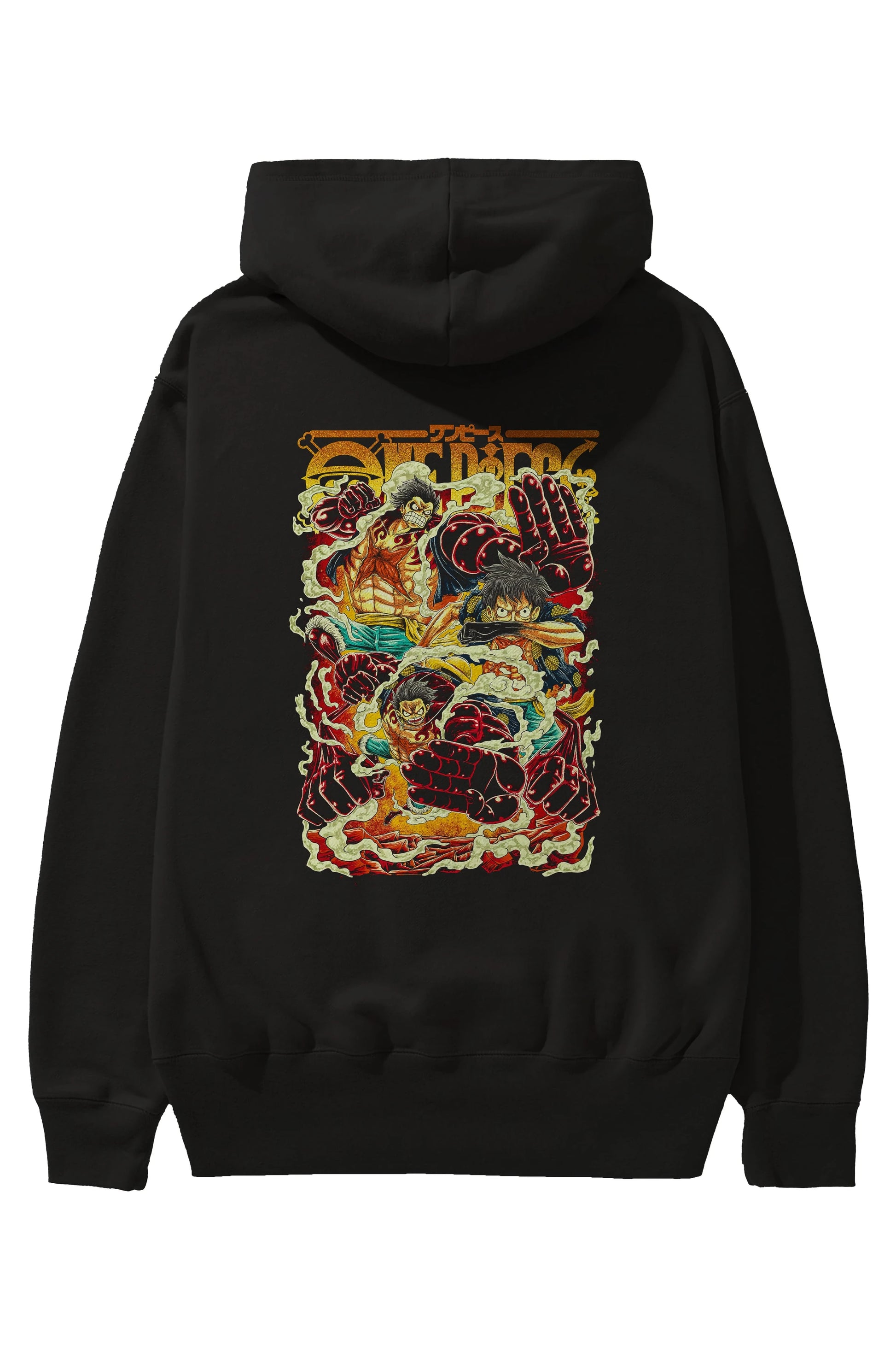 MONKEY D. LUFFY Anime Arka Baskılı Hoodie Oversize Kapüşonlu Sweatshirt Erkek Kadın Unisex