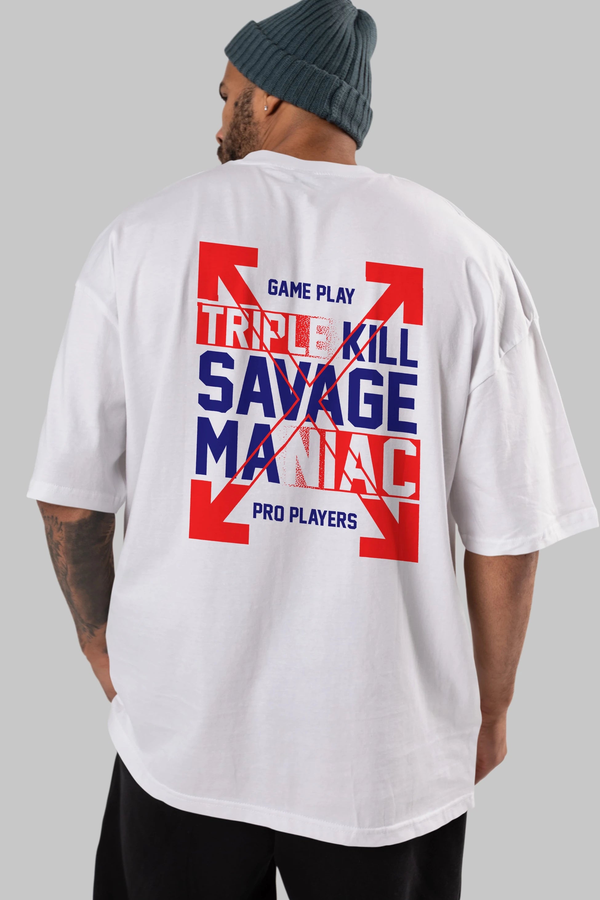 Kill Savage Arka Baskılı Oversize t-shirt Erkek Kadın Unisex