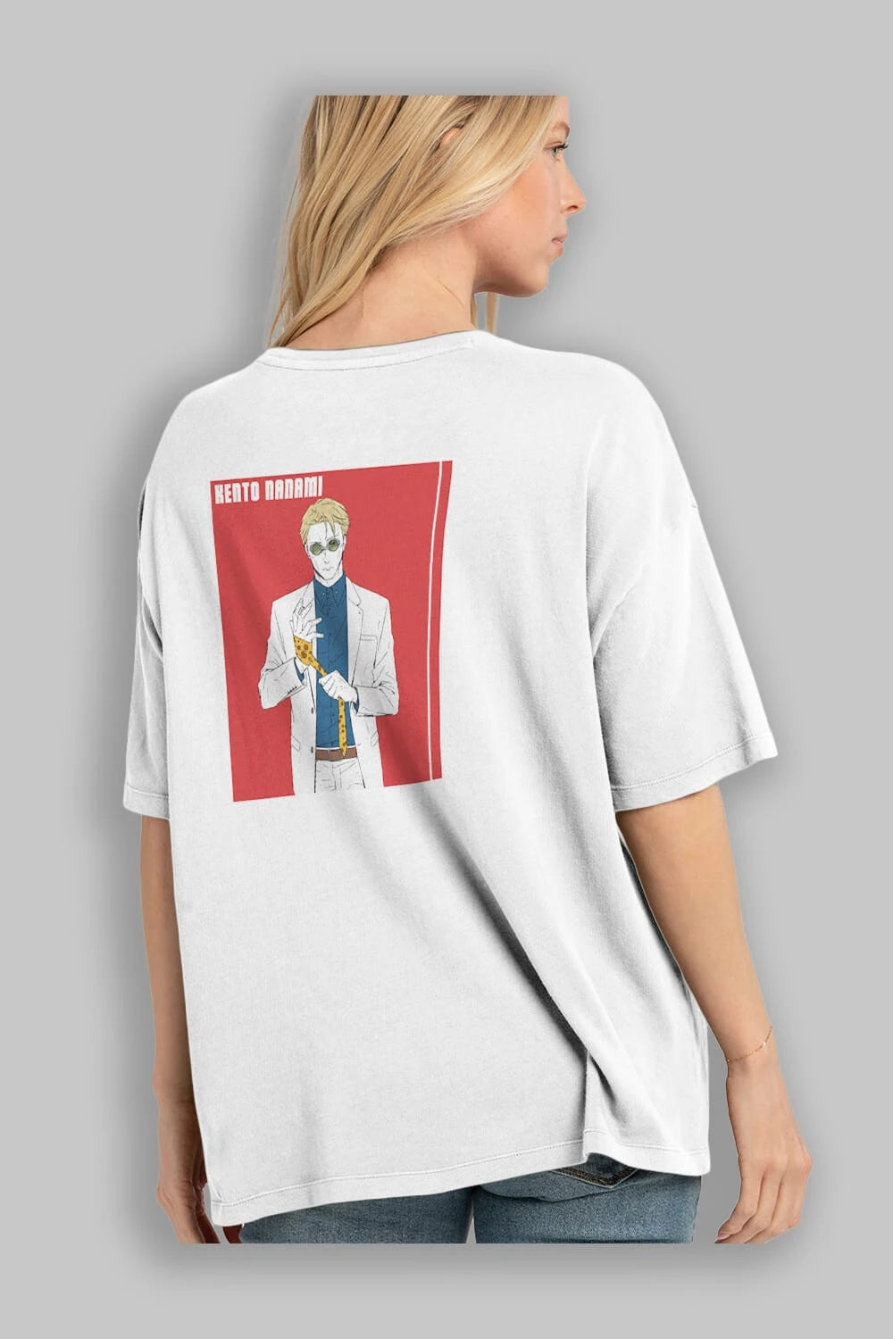 Kento Nanami 1 Anime Arka Baskılı Oversize t-shirt Erkek Kadın Unisex