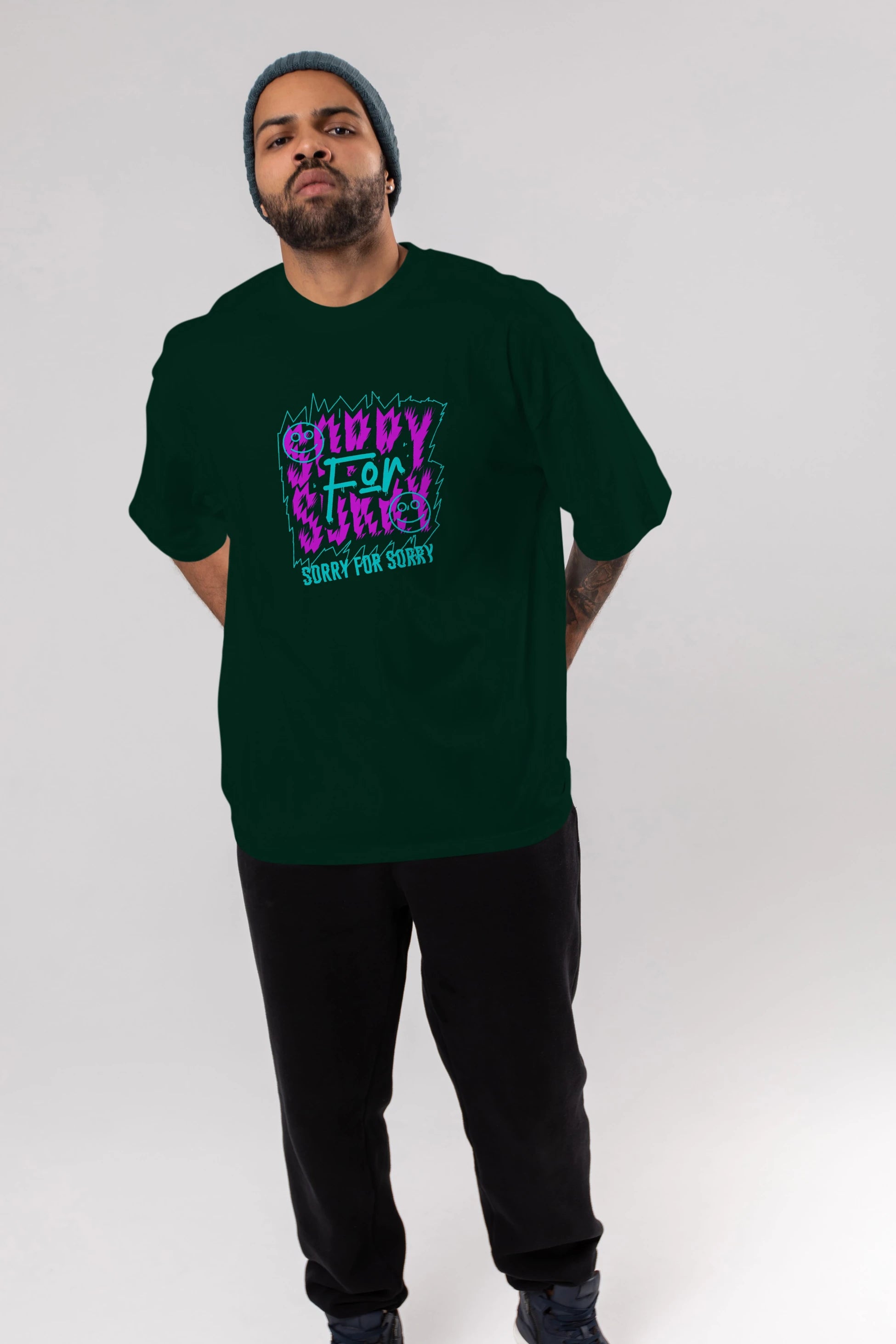 Sorry for Sorry Ön Baskılı Oversize t-shirt Erkek Kadın Unisex