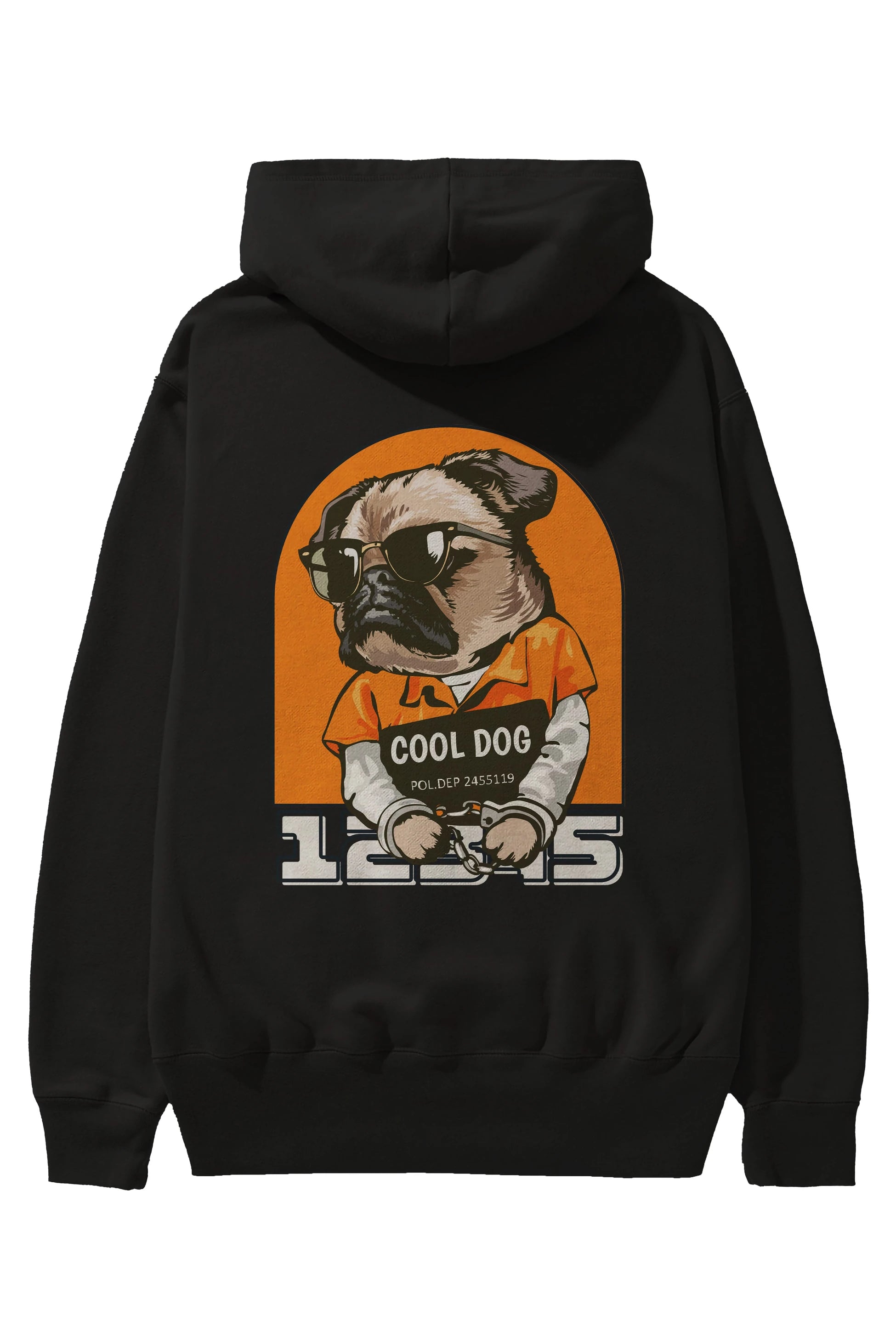Cool Dog Arka Baskılı Oversize Hoodie Kapüşonlu Sweatshirt Erkek Kadın Unisex