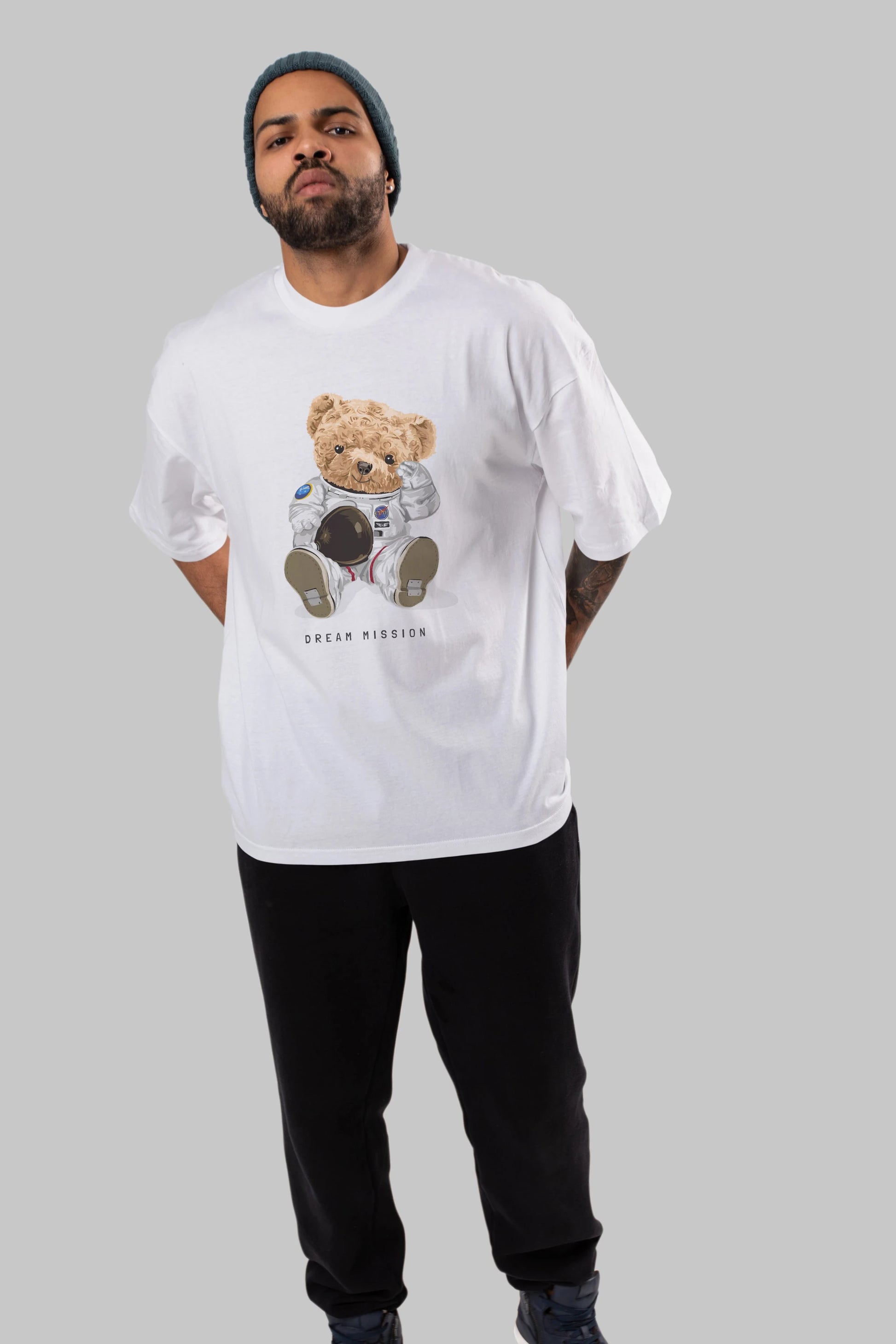 Teddy Bear Asrtonot Ön Baskılı Oversize t-shirt Erkek Kadın Unisex %100 Pamuk