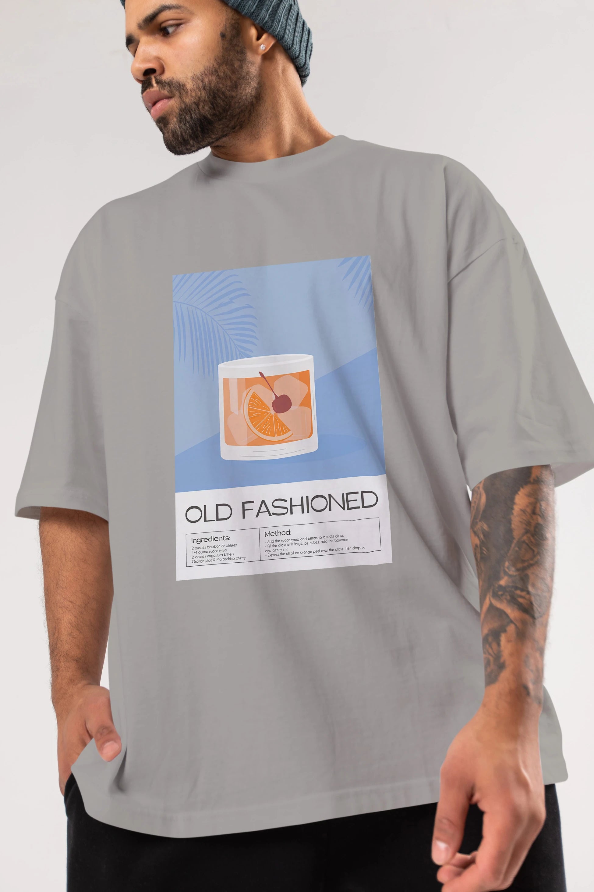 Old Fashioned 3 Ön Baskılı Oversize t-shirt Erkek Kadın Unisex %100 Pamuk Bisiklet Yaka tişort