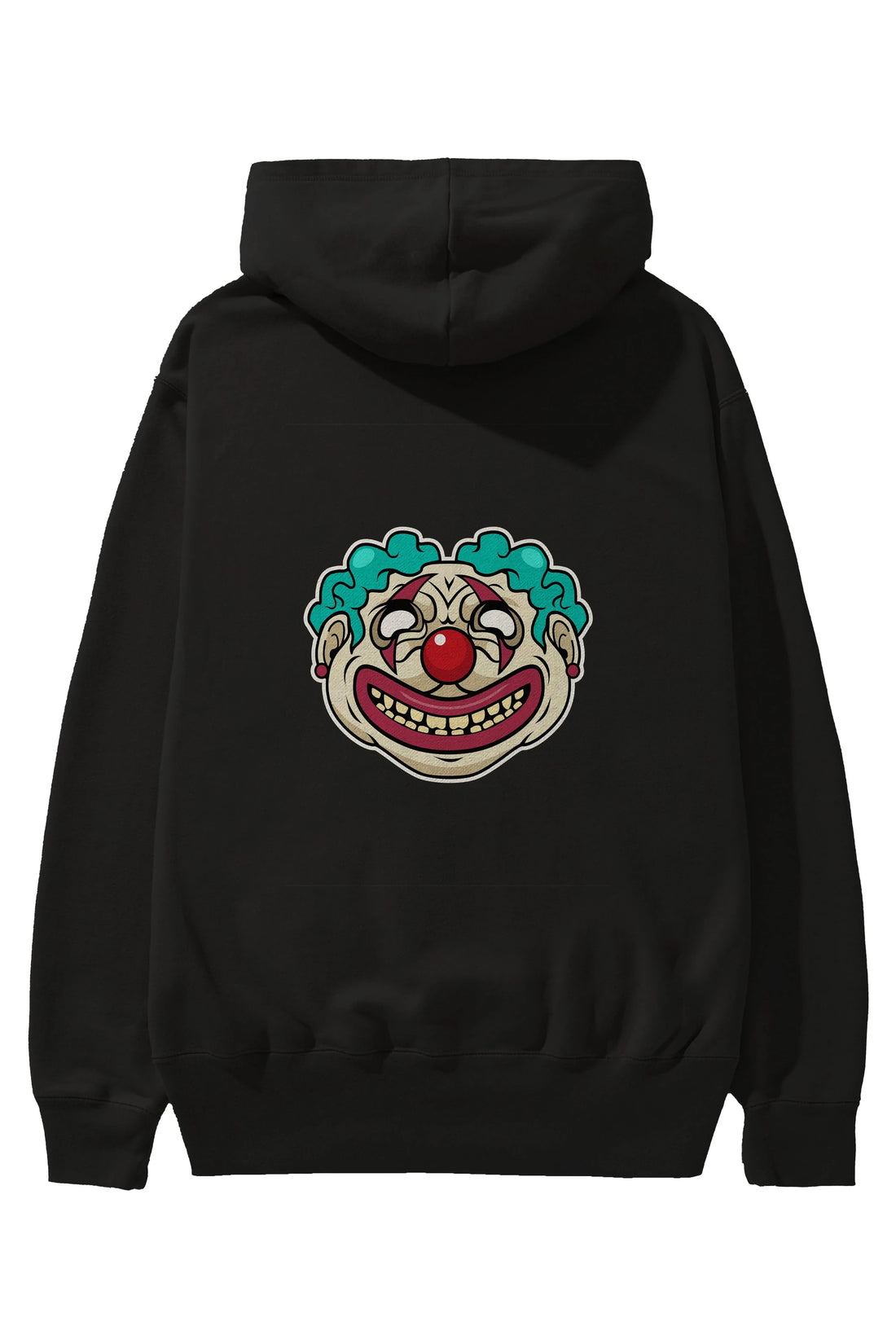 Clown Head Arka Baskılı Hoodie Oversize Kapüşonlu Sweatshirt Erkek Kadın Unisex
