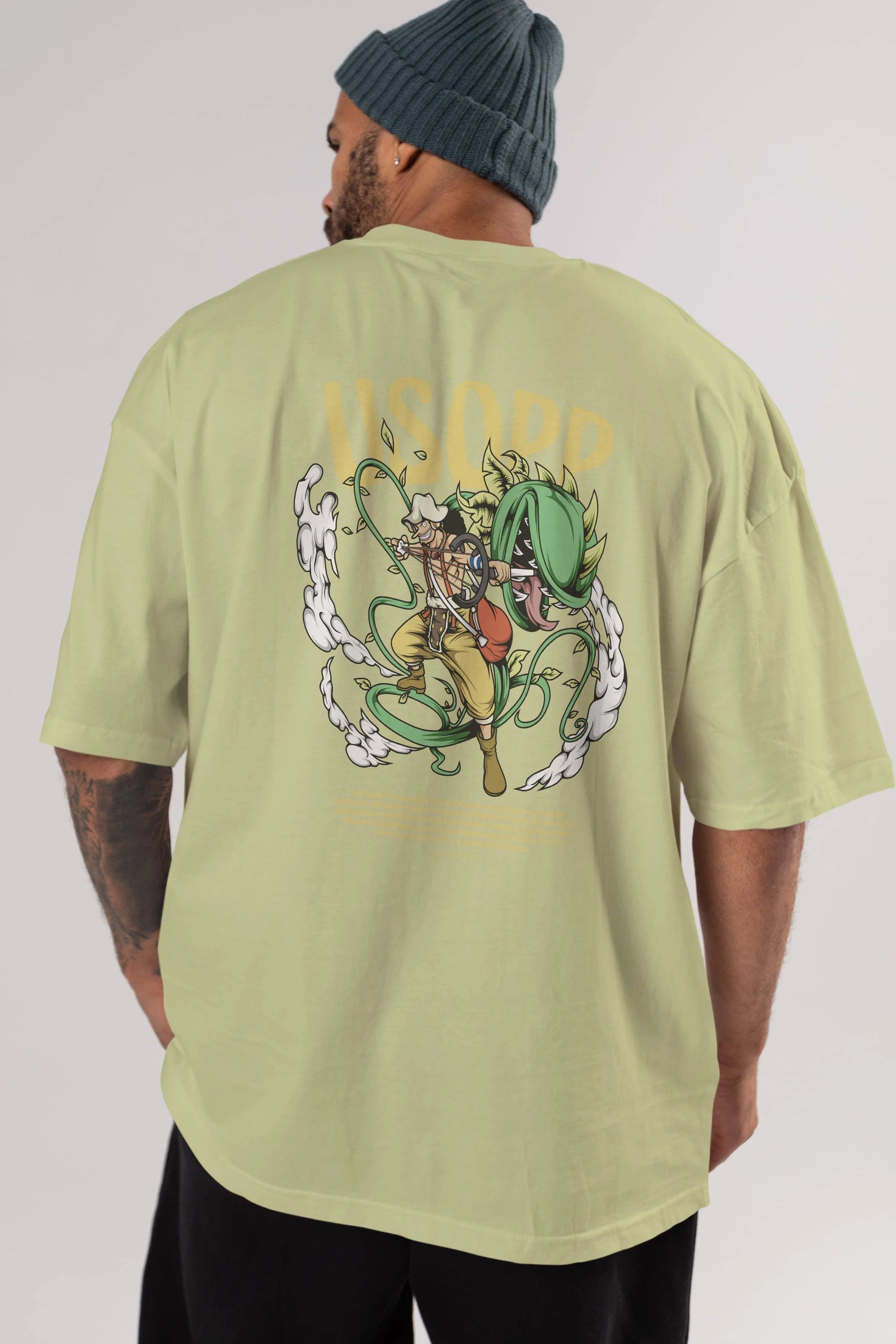 Usopp Anime Arka Baskılı Oversize t-shirt Erkek Kadın Unisex
