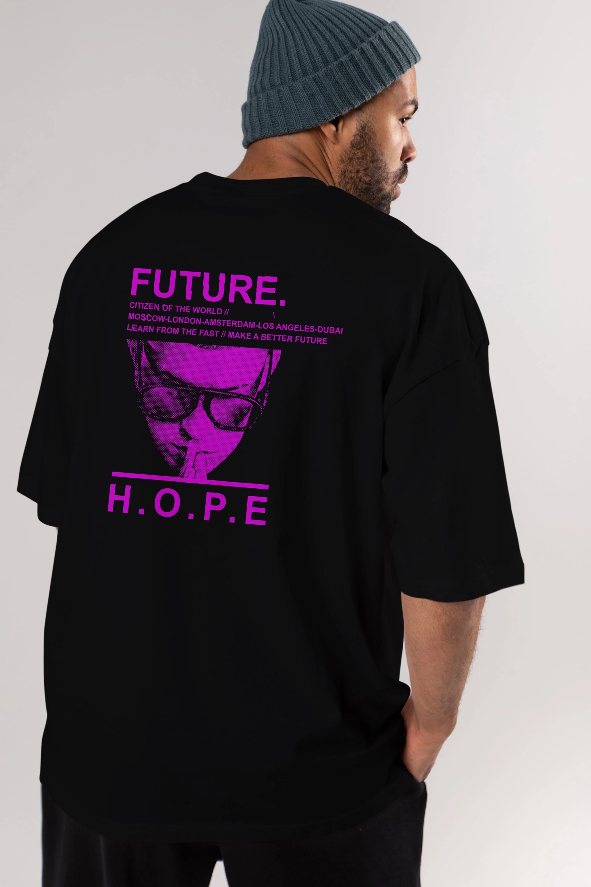Future Hope Arka Baskılı Oversize t-shirt Erkek Kadın Unisex