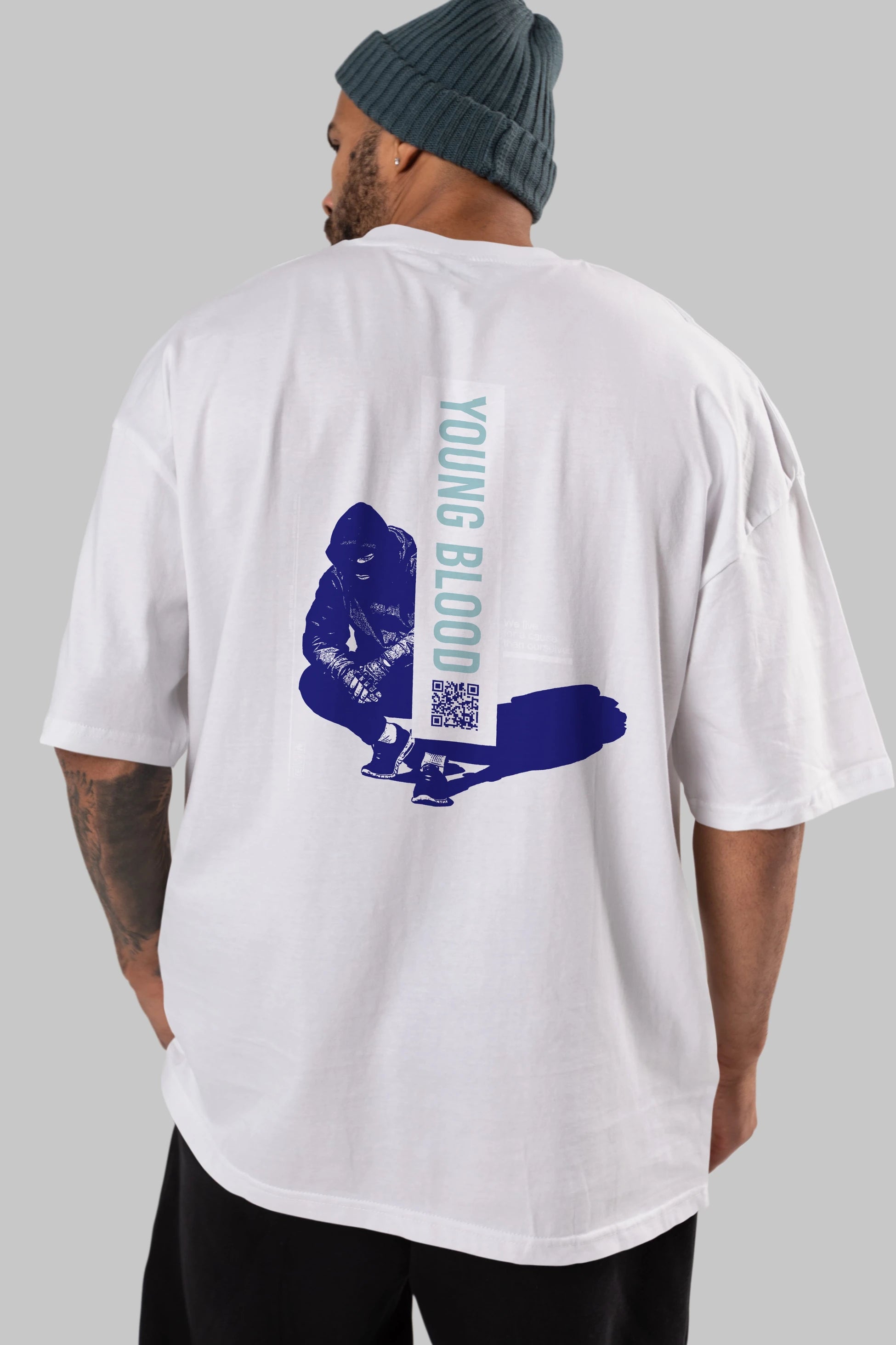 Young Blood Arka Baskılı Oversize t-shirt Erkek Kadın Unisex
