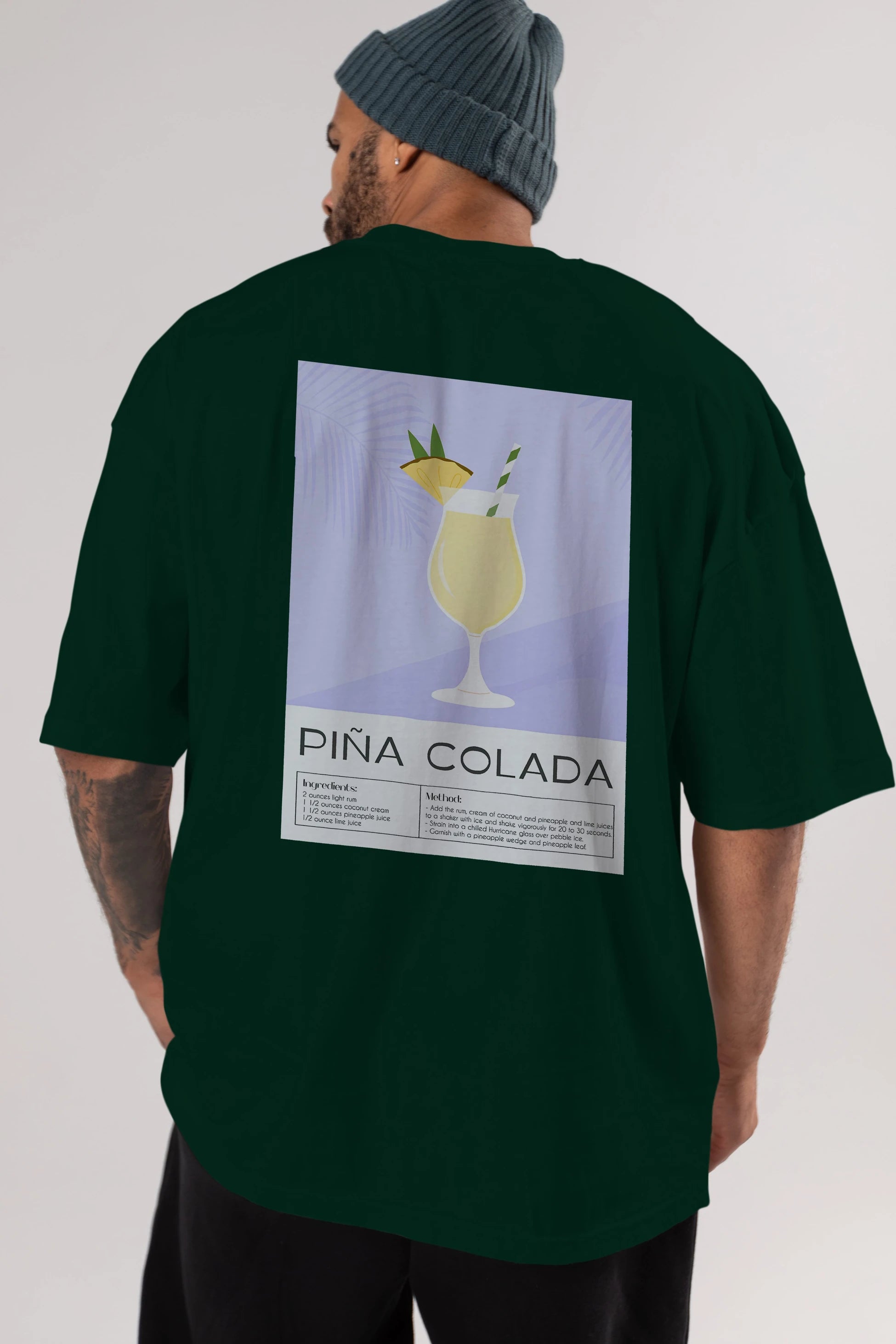 PIna Colada 6 Arka Baskılı Oversize t-shirt Erkek Kadın Unisex %100 Pamuk Bisiklet Yaka tişort