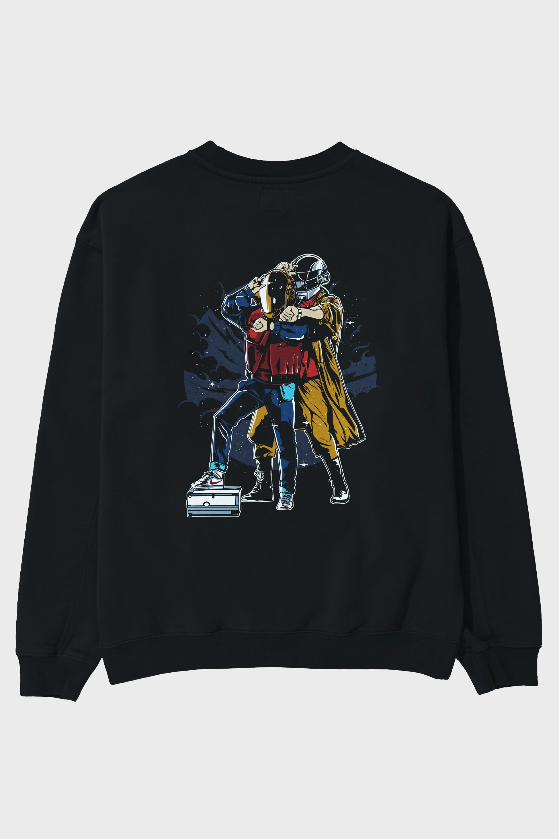 Back To The Beat Arka Baskılı Oversize Sweatshirt Erkek Kadın Unisex