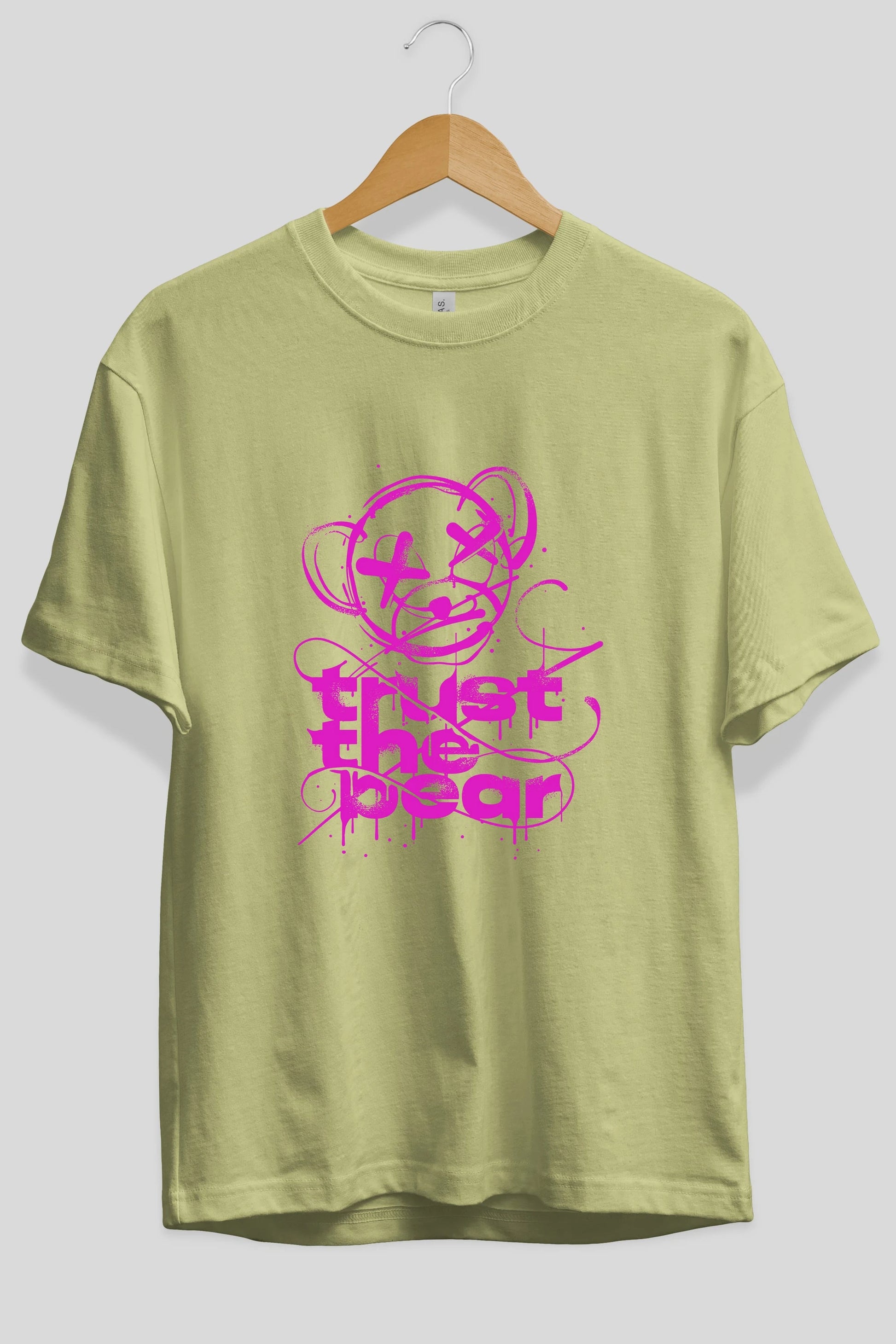 Trust The Bear 2 Ön Baskılı Oversize t-shirt Erkek Kadın Unisex