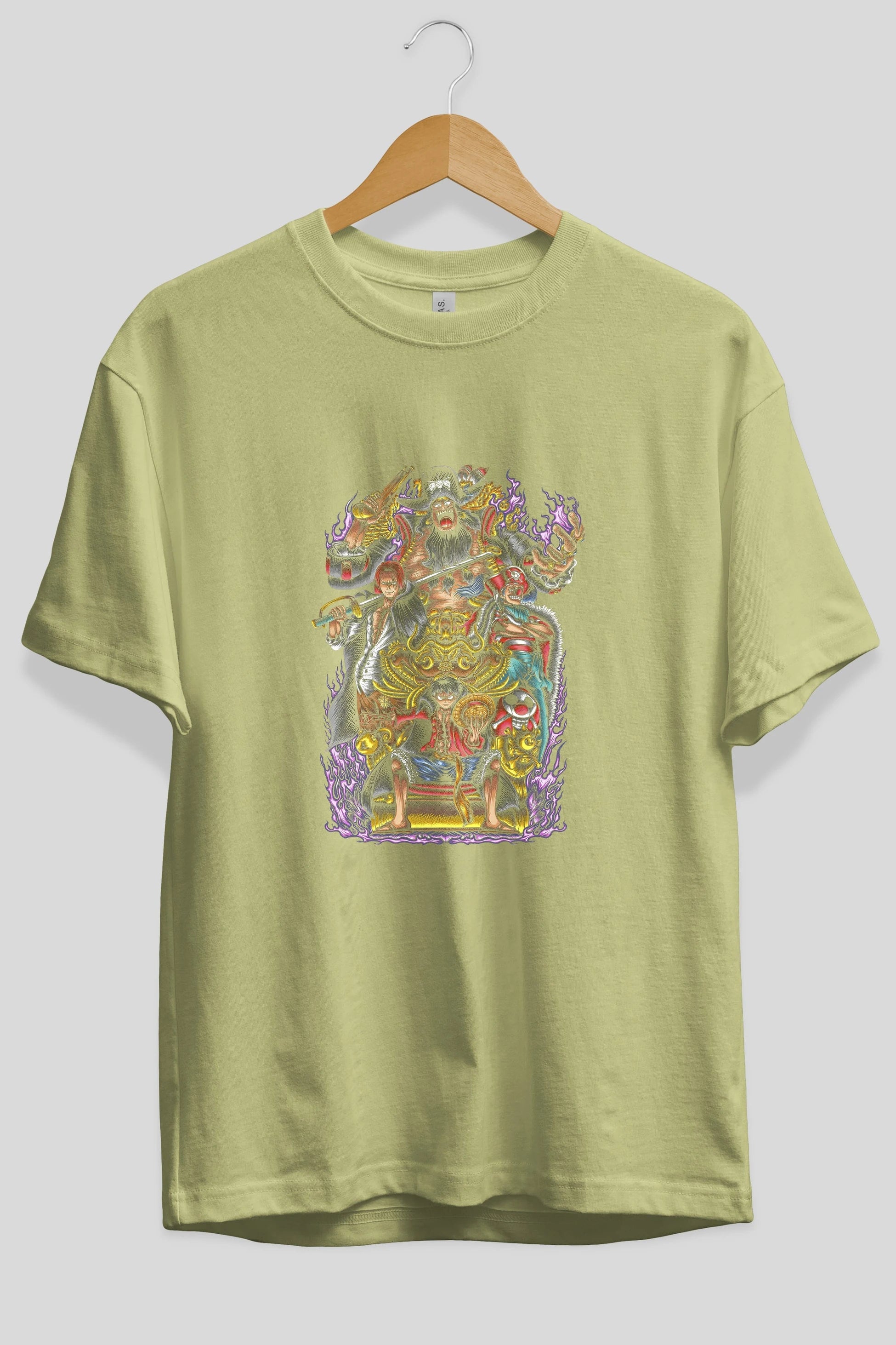 ONE PIECE (8) Anime Ön Baskılı Oversize t-shirt %100 pamuk Erkek Kadın Unisex