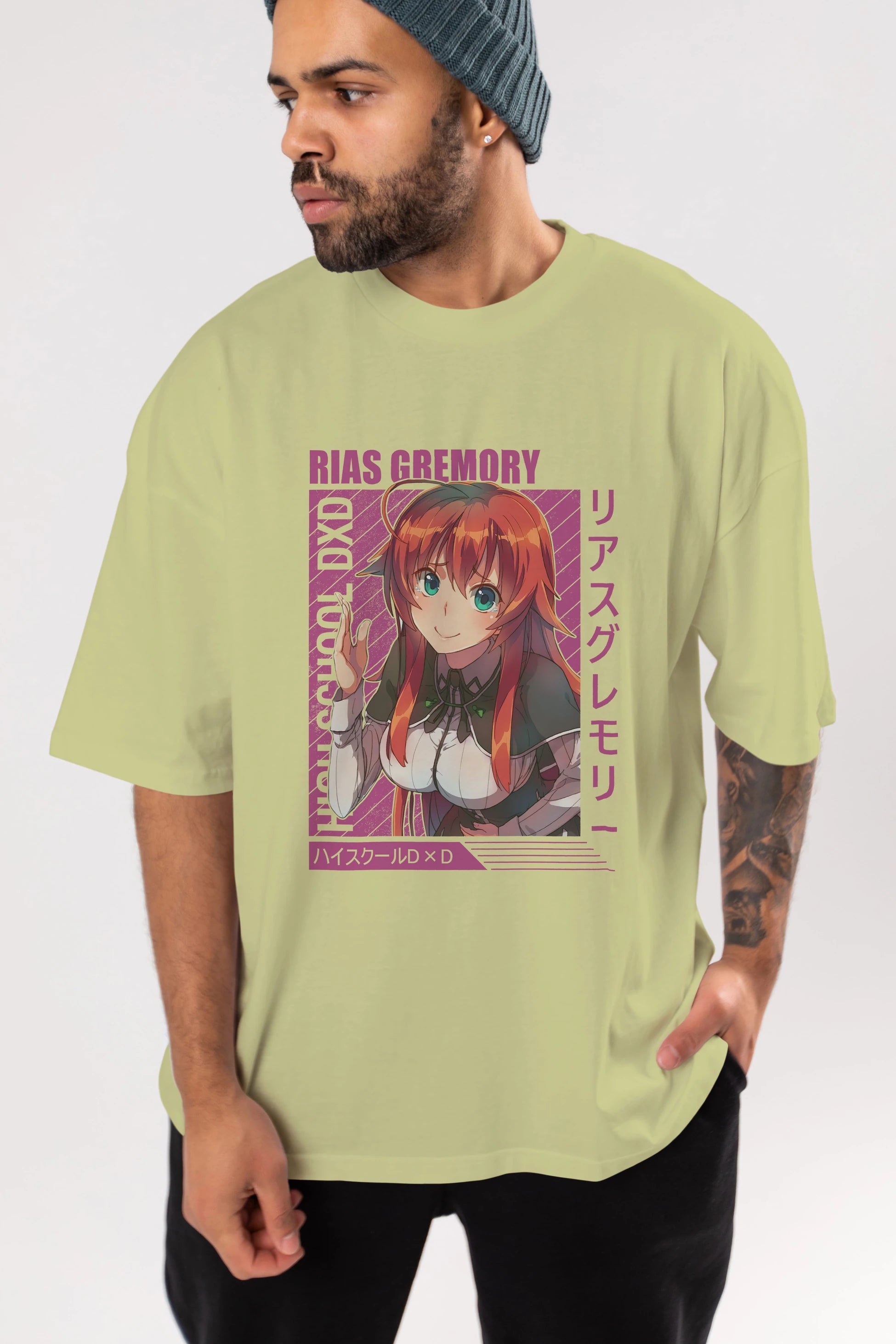 Rias Gremory 10 Anime Ön Baskılı Oversize t-shirt %100 pamuk Erkek Kadın Unisex