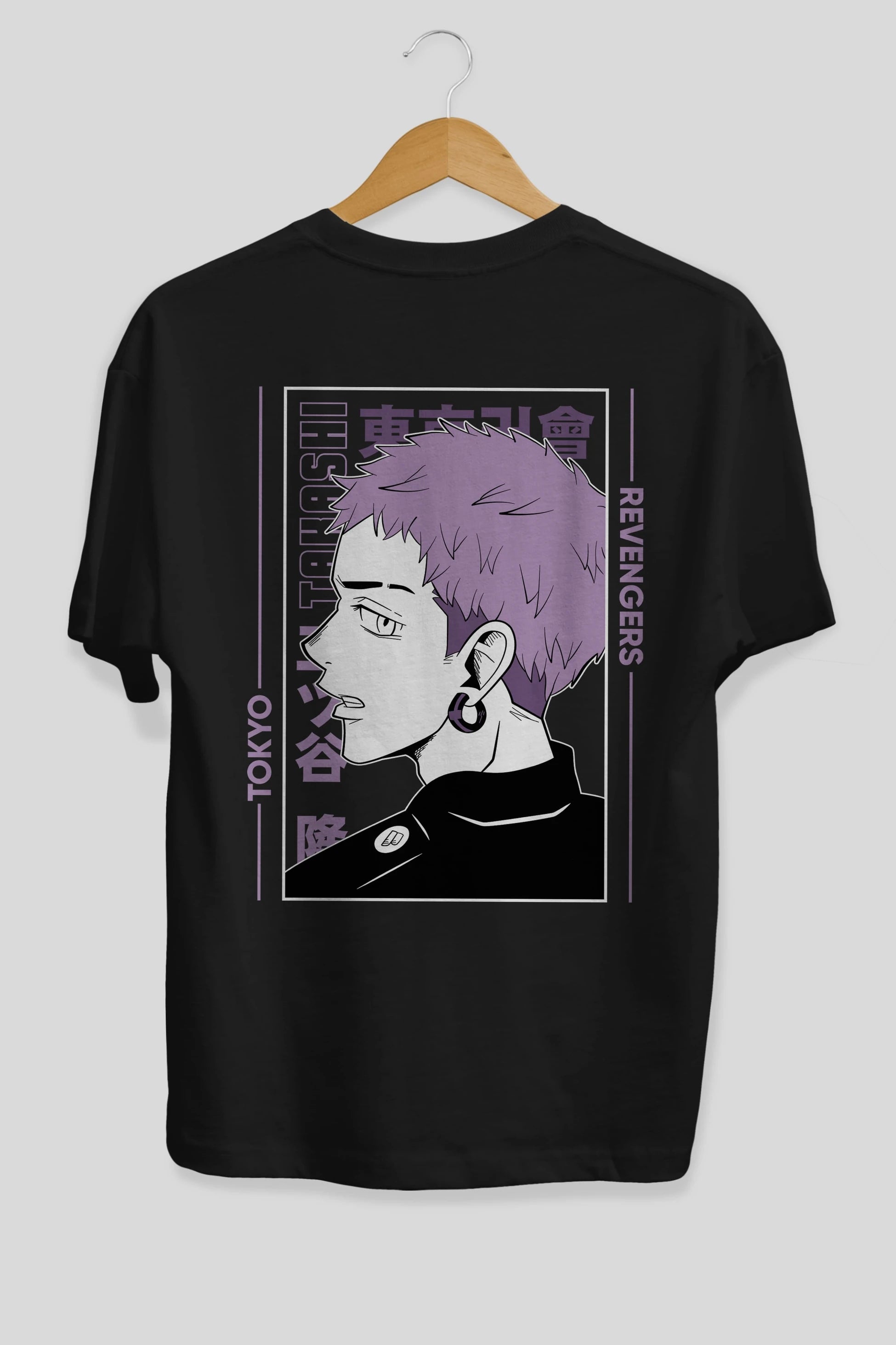 Takashi Mitsuya Anime Arka Baskılı Oversize t-shirt Erkek Kadın Unisex