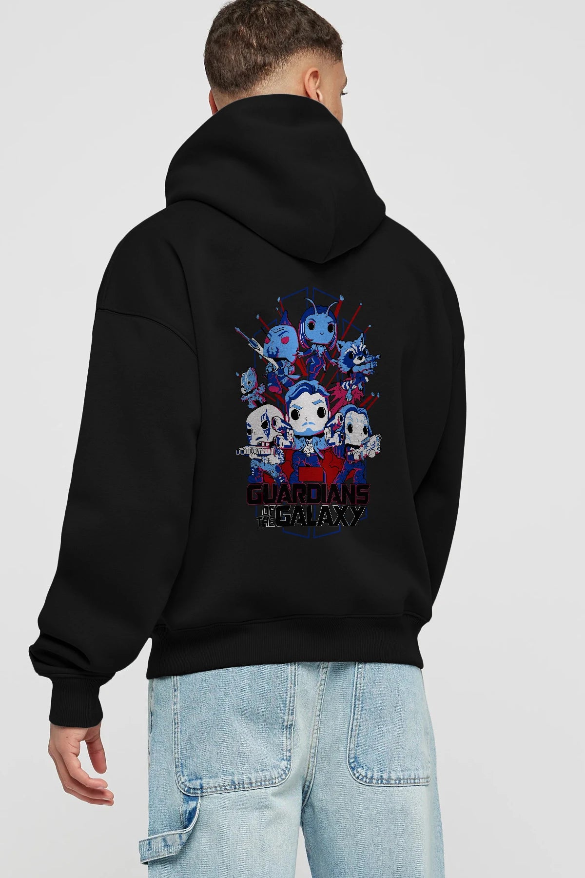 Guardians of the Galaxy Arka Baskılı Hoodie Oversize Kapüşonlu Sweatshirt Erkek Kadın Unisex