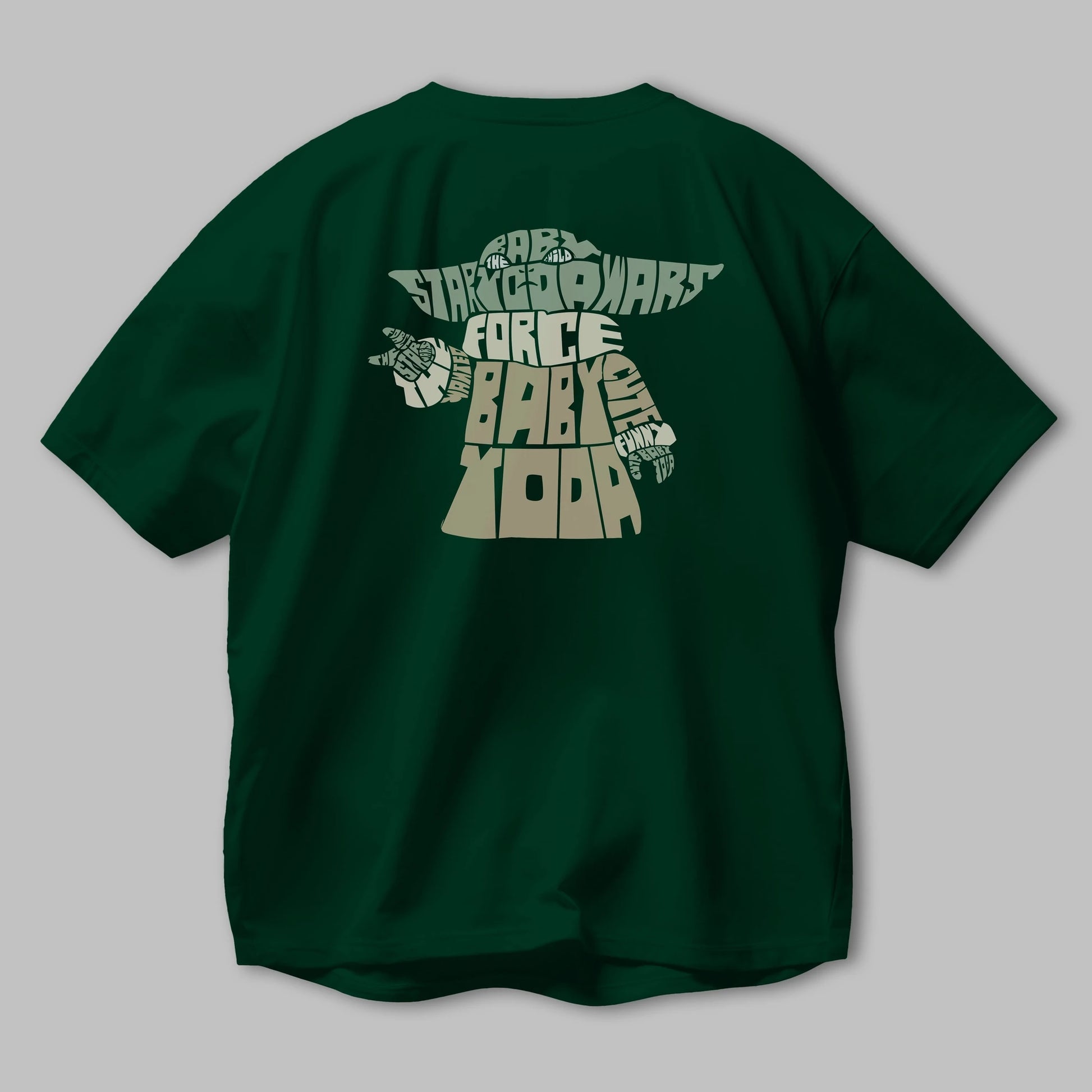 Baby Yoda Arka Baskılı Oversize t-shirt %100 pamuk Erkek Kadın Unisex