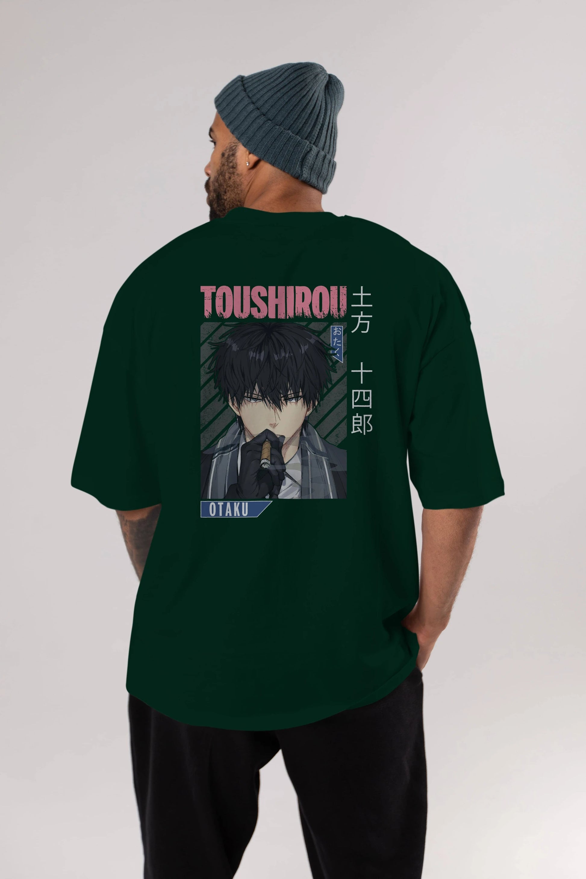 Toushirou Hijikata 2 Anime Arka Baskılı Oversize t-shirt Erkek Kadın Unisex