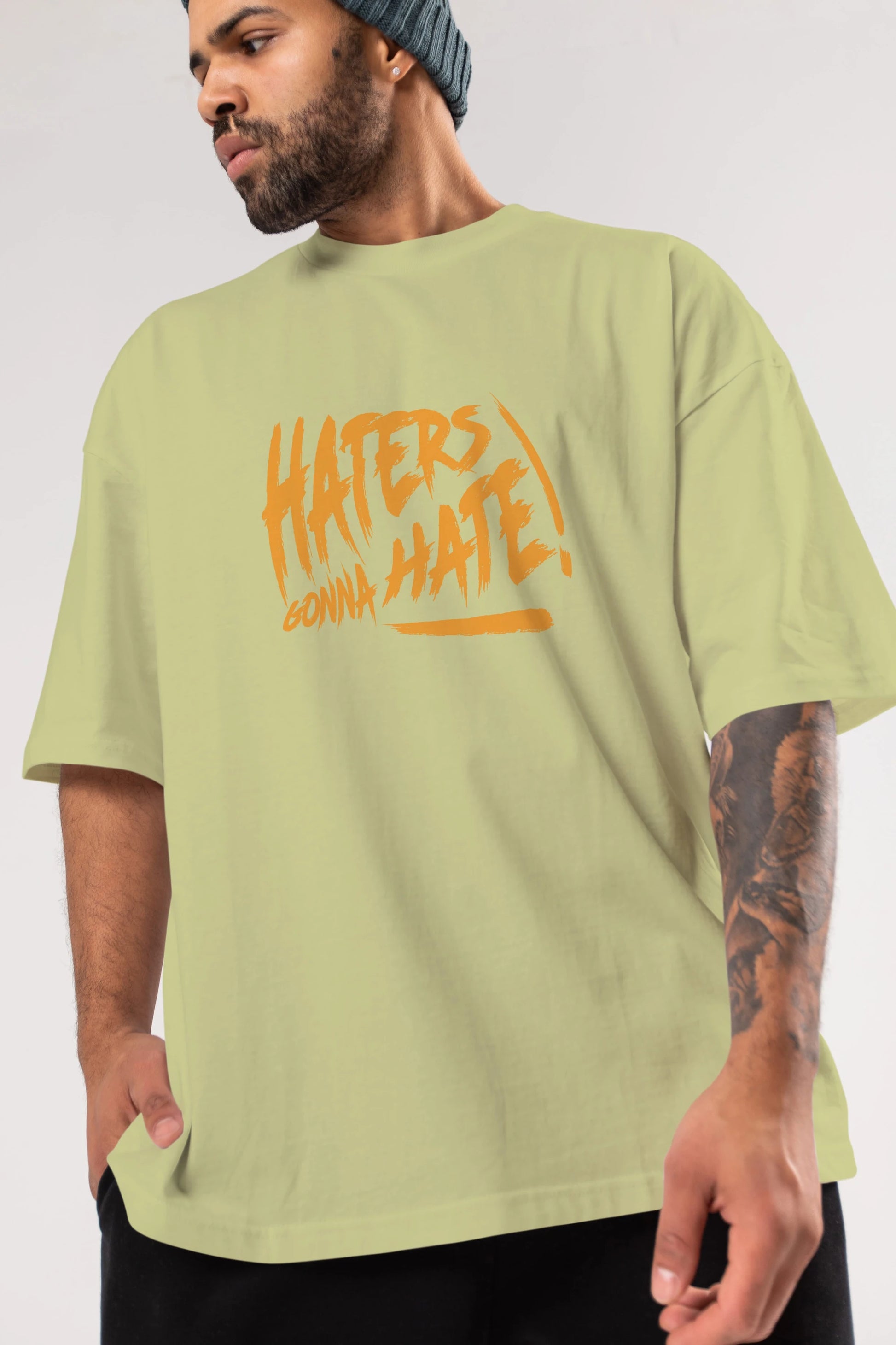 Hater Gonna Hate Ön Baskılı Oversize t-shirt Erkek Kadın Unisex
