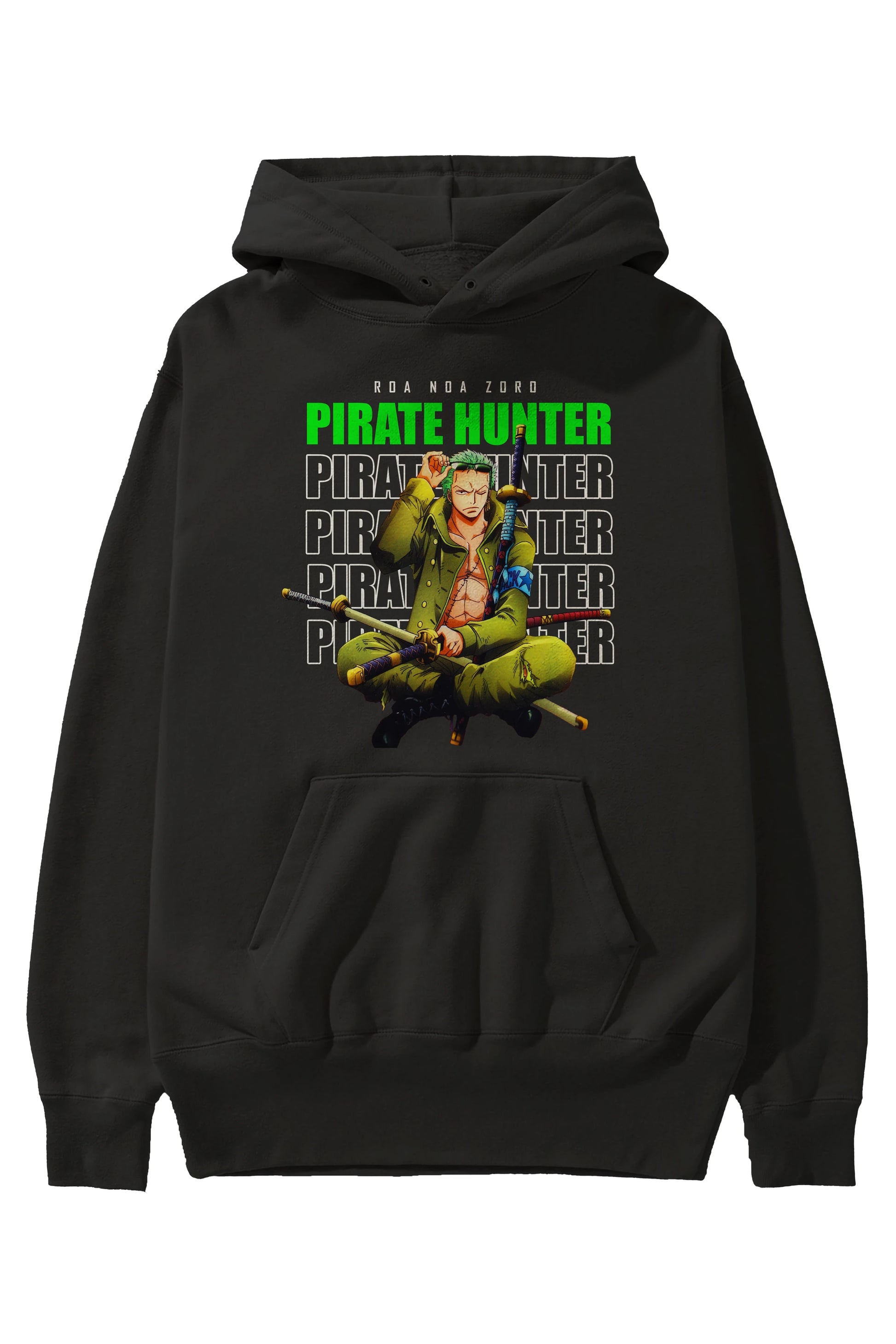 Roronoa Zoro 4 Anime Ön Baskılı Hoodie Oversize Kapüşonlu Sweatshirt Erkek Kadın Unisex