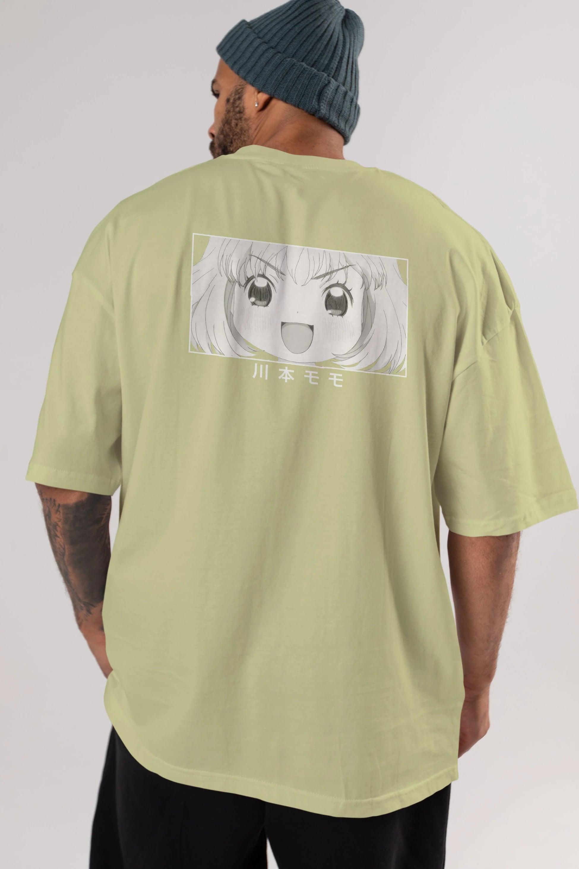 Momo Kawamoto 1 Anime Arka Baskılı Oversize t-shirt Erkek Kadın Unisex