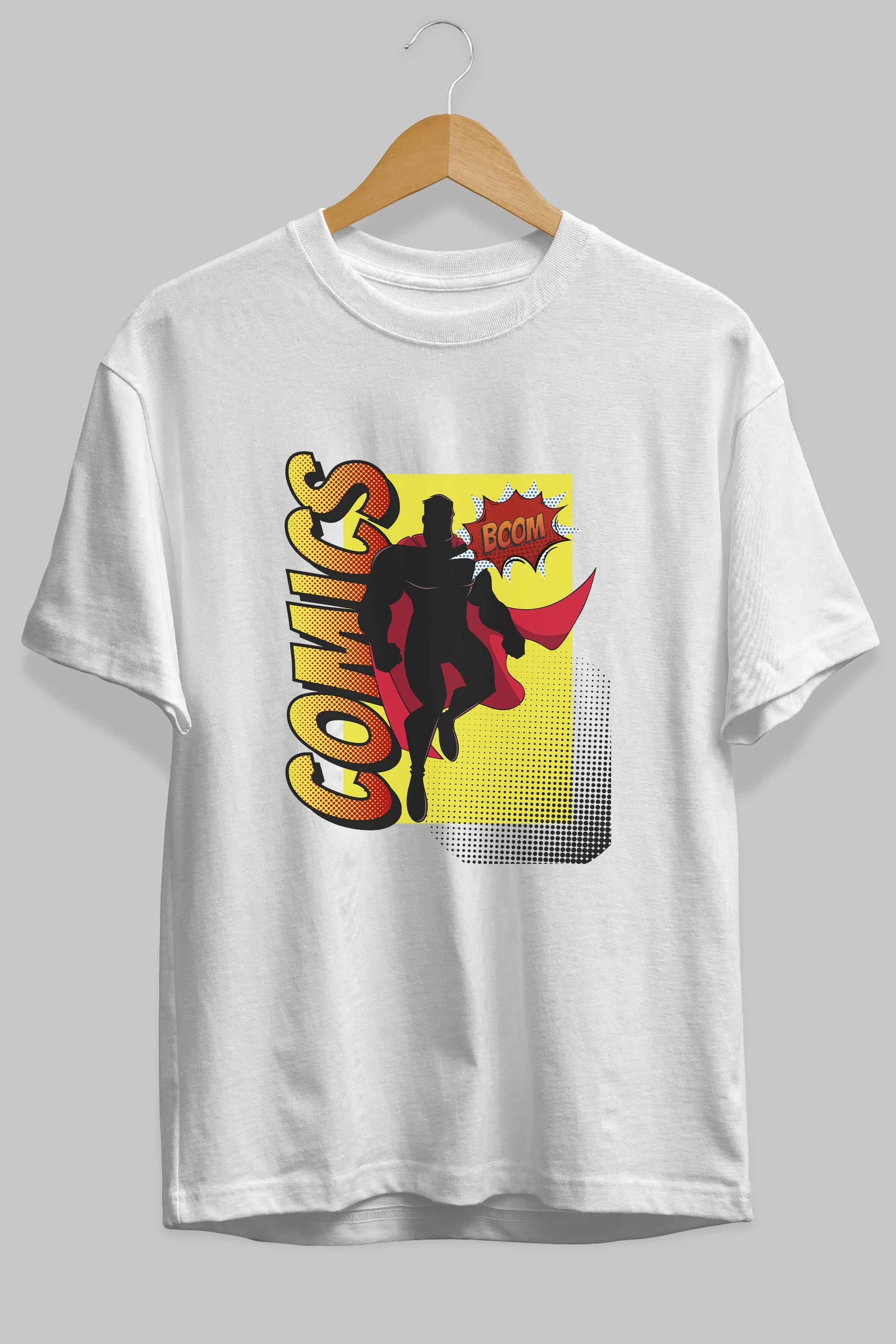 Comics Boom Ön Baskılı Oversize t-shirt Erkek Kadın Unisex