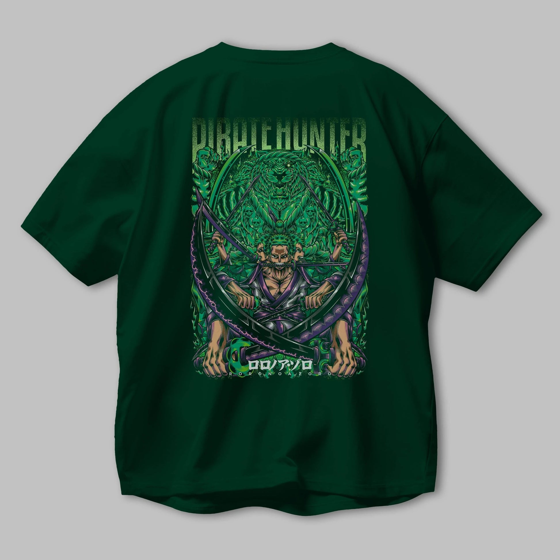 RORONOA ZORO 3 Anime Arka Baskılı Oversize t-shirt Erkek Kadın Unisex