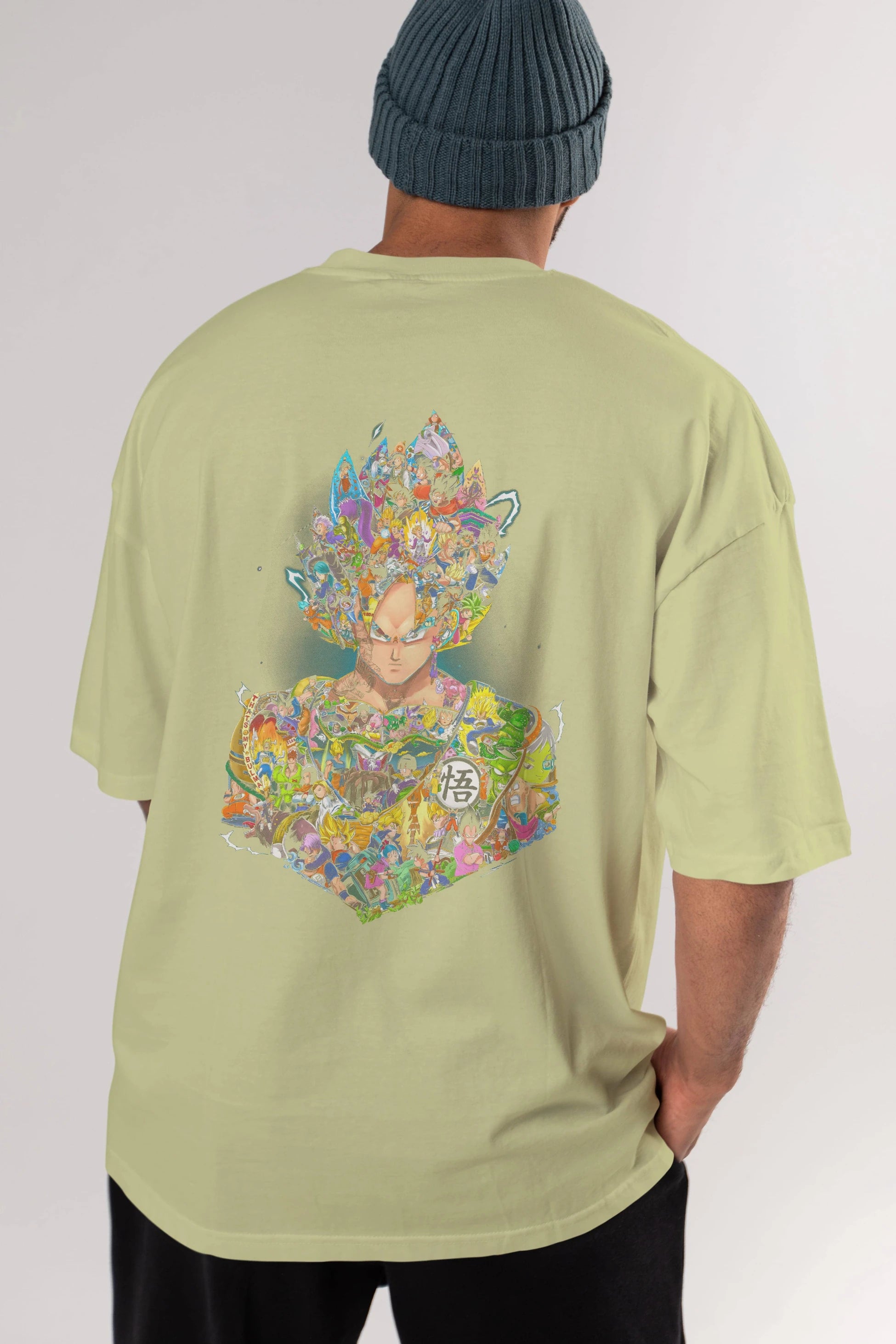 DRAGON BALL ART Anime Arka Baskılı Oversize t-shirt Erkek Kadın Unisex