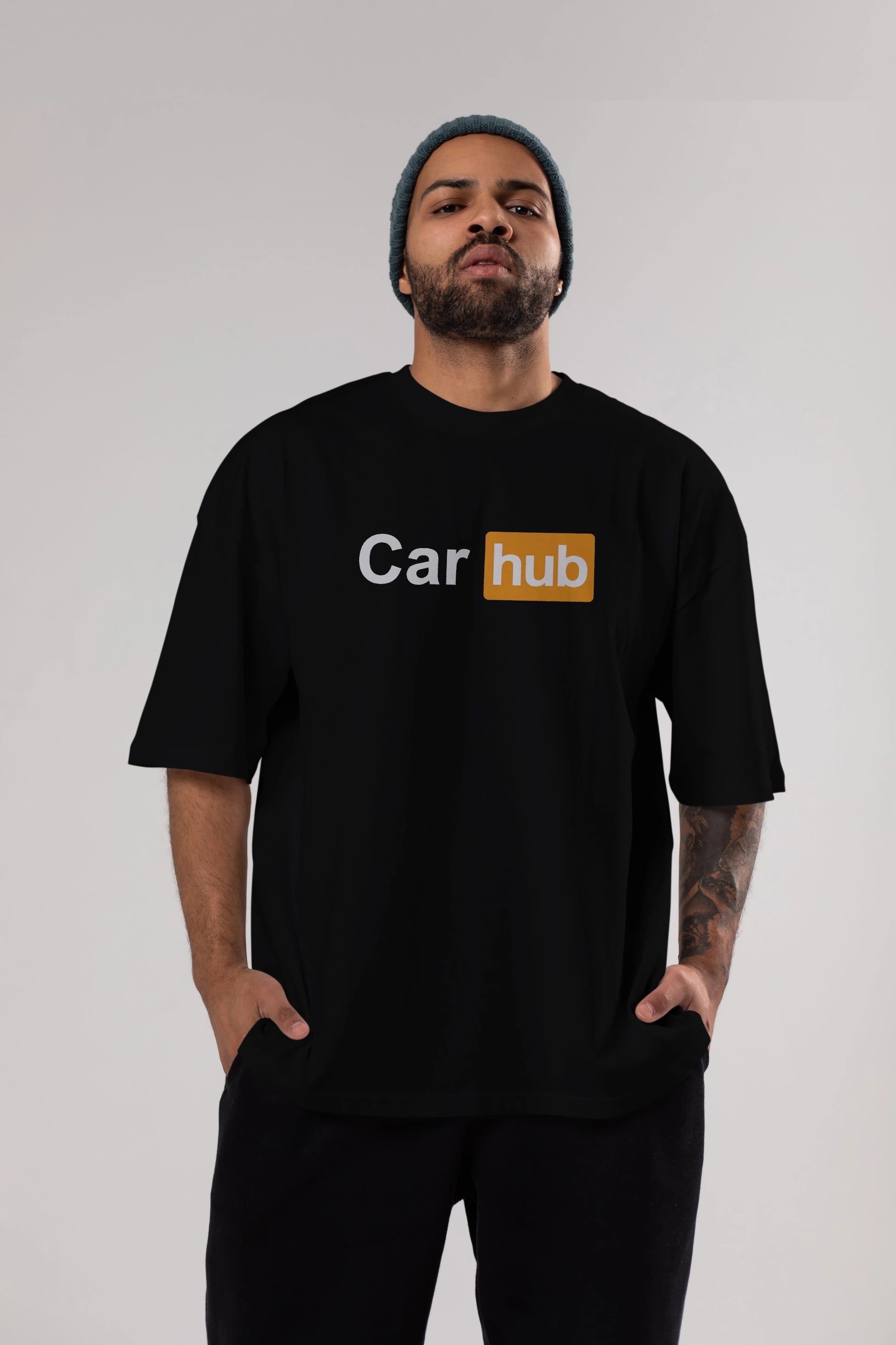 Car Hub Ön Baskılı Oversize t-shirt %100 pamuk Erkek Kadın Unisex