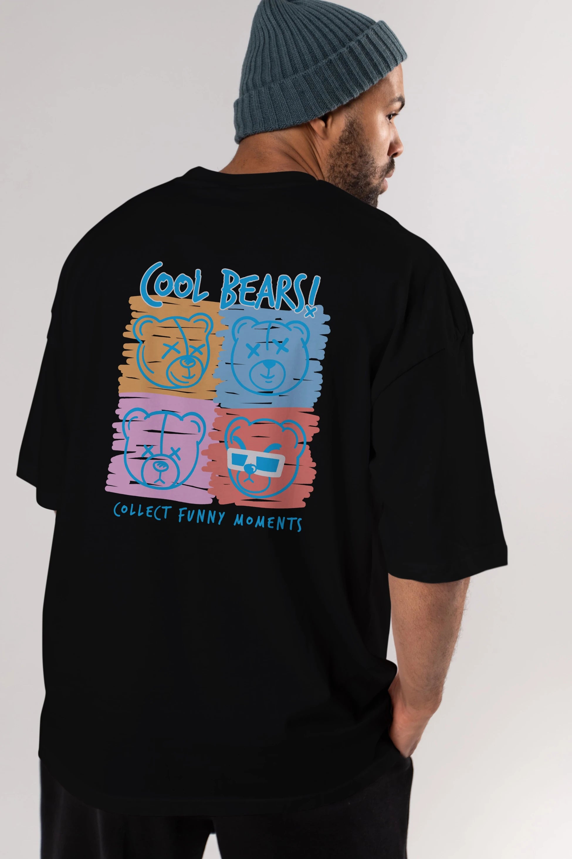 Cool Bears Arka Baskılı Oversize t-shirt Erkek Kadın Unisex