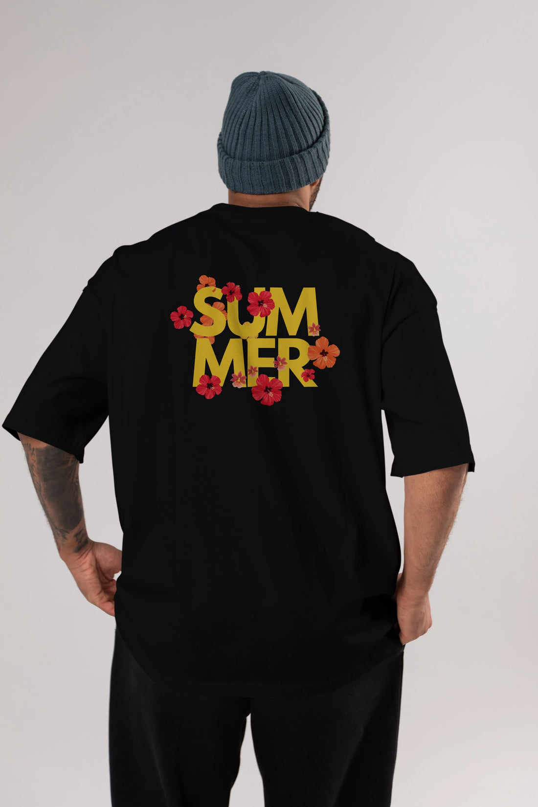 Summer Yazılı 2 Arka Baskılı Oversize t-shirt Erkek Kadın Unisex