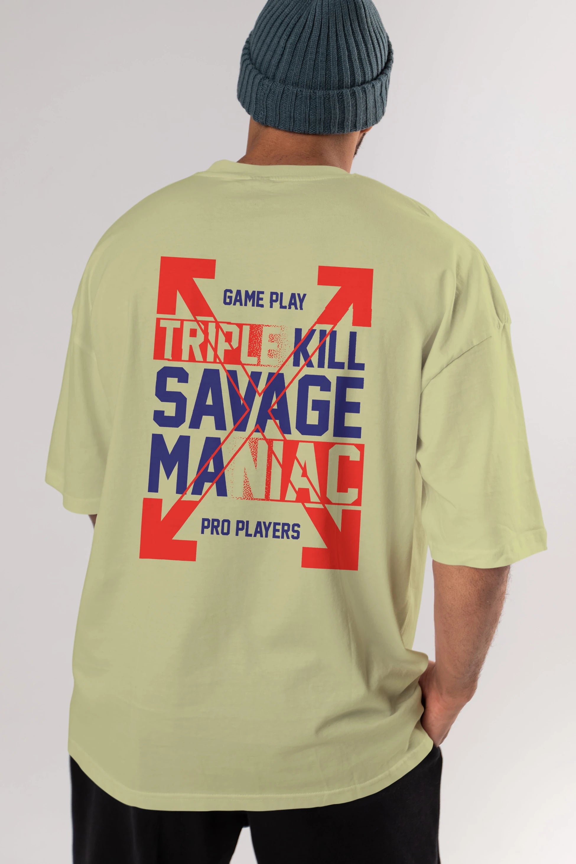 Kill Savage Arka Baskılı Oversize t-shirt Erkek Kadın Unisex