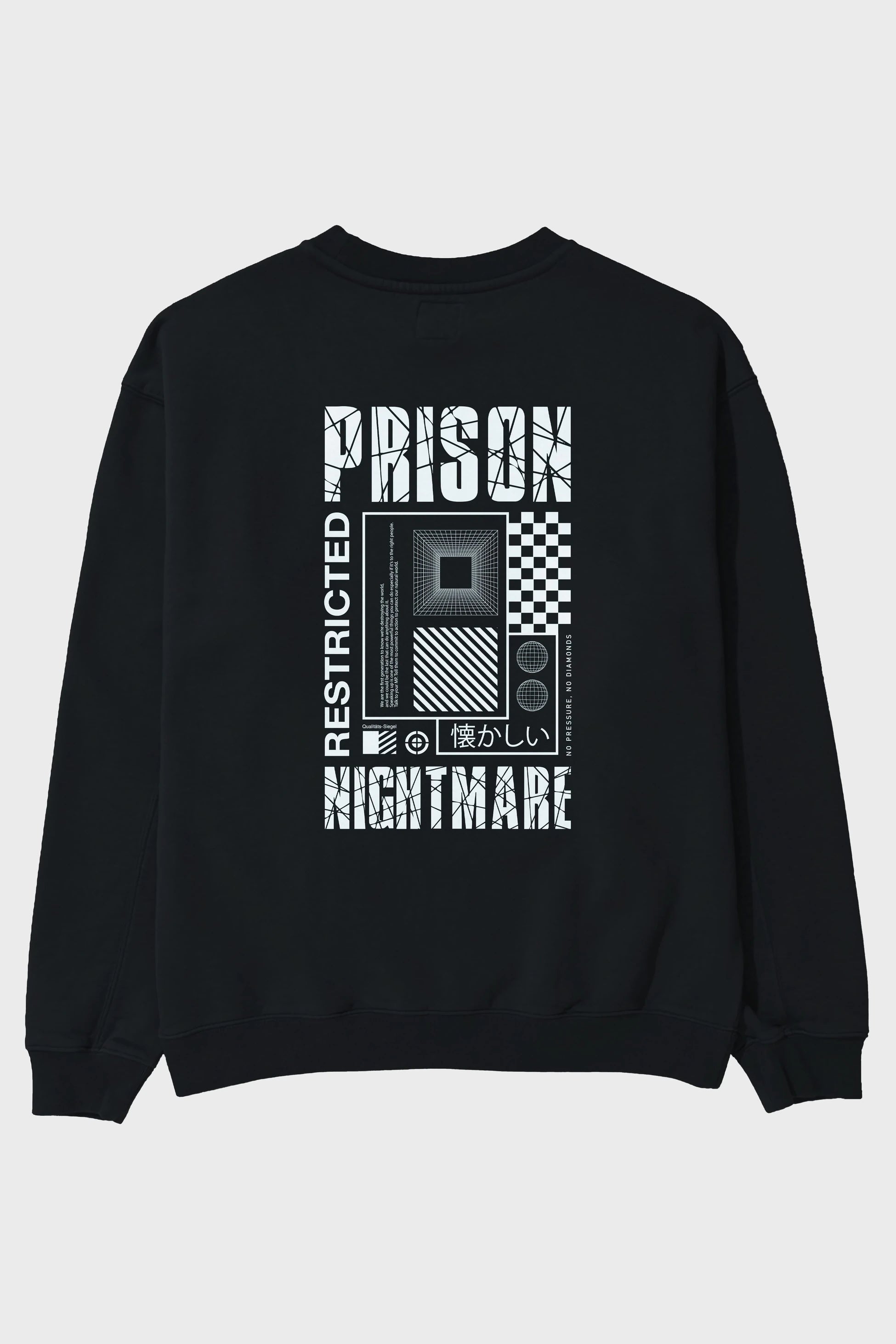 Prison Nightmare Arka Baskılı Oversize Sweatshirt Erkek Kadın Unisex